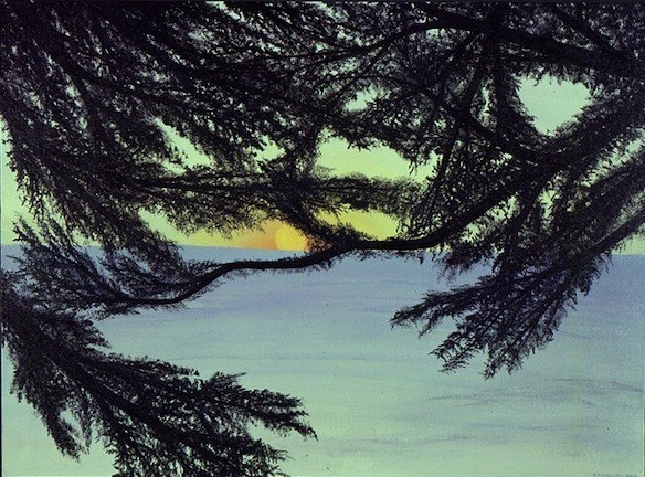«SHADOWS», acrylic on linen, 28″ x 38″, 2002, Lake Superior, Duluth, Minnesota