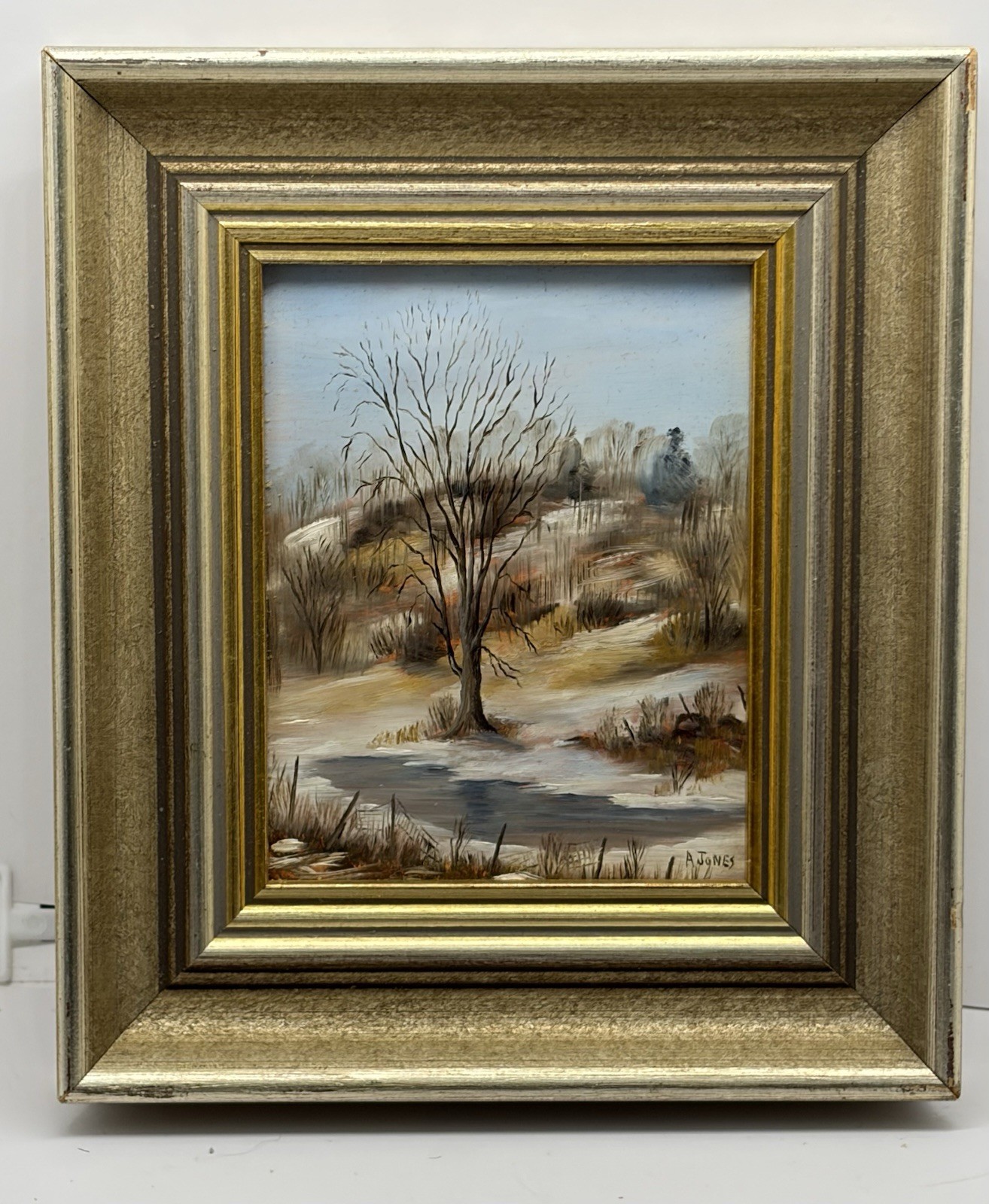 Small Arthur Jones Oil Painting On Board Dorset VT Landccape Framed