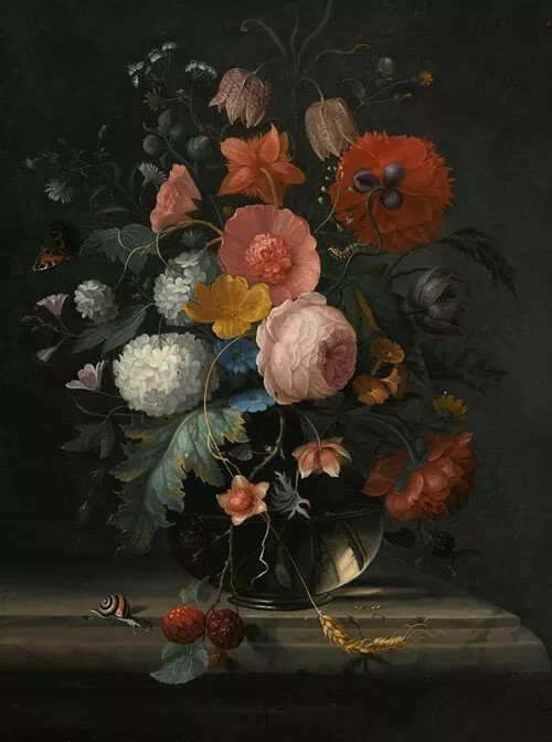 MQ1157 100% Handmade Painted Color Charming Flowers Oil Painting Wall Canvas Art