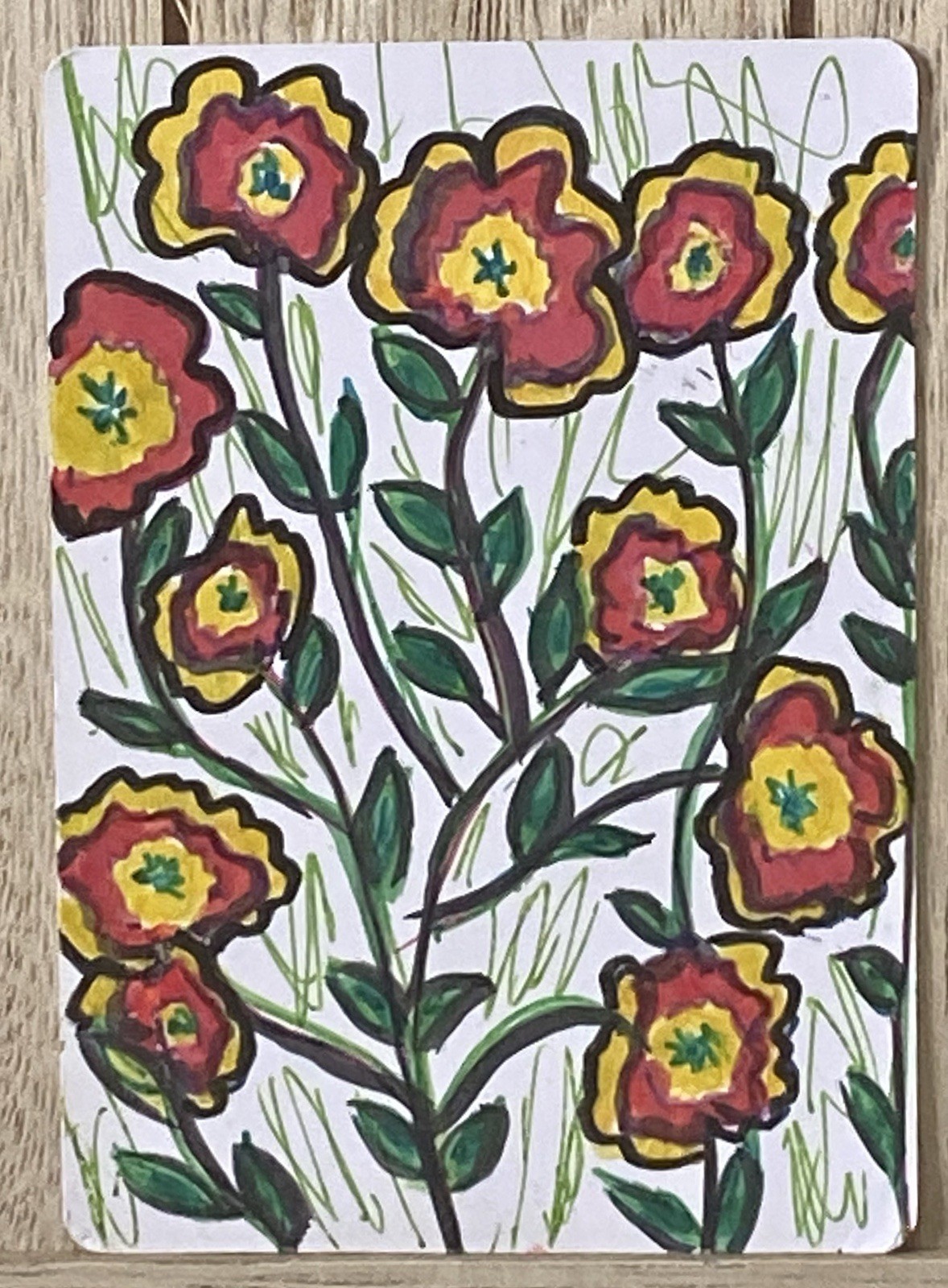 Floral. Original ACEO Art Card