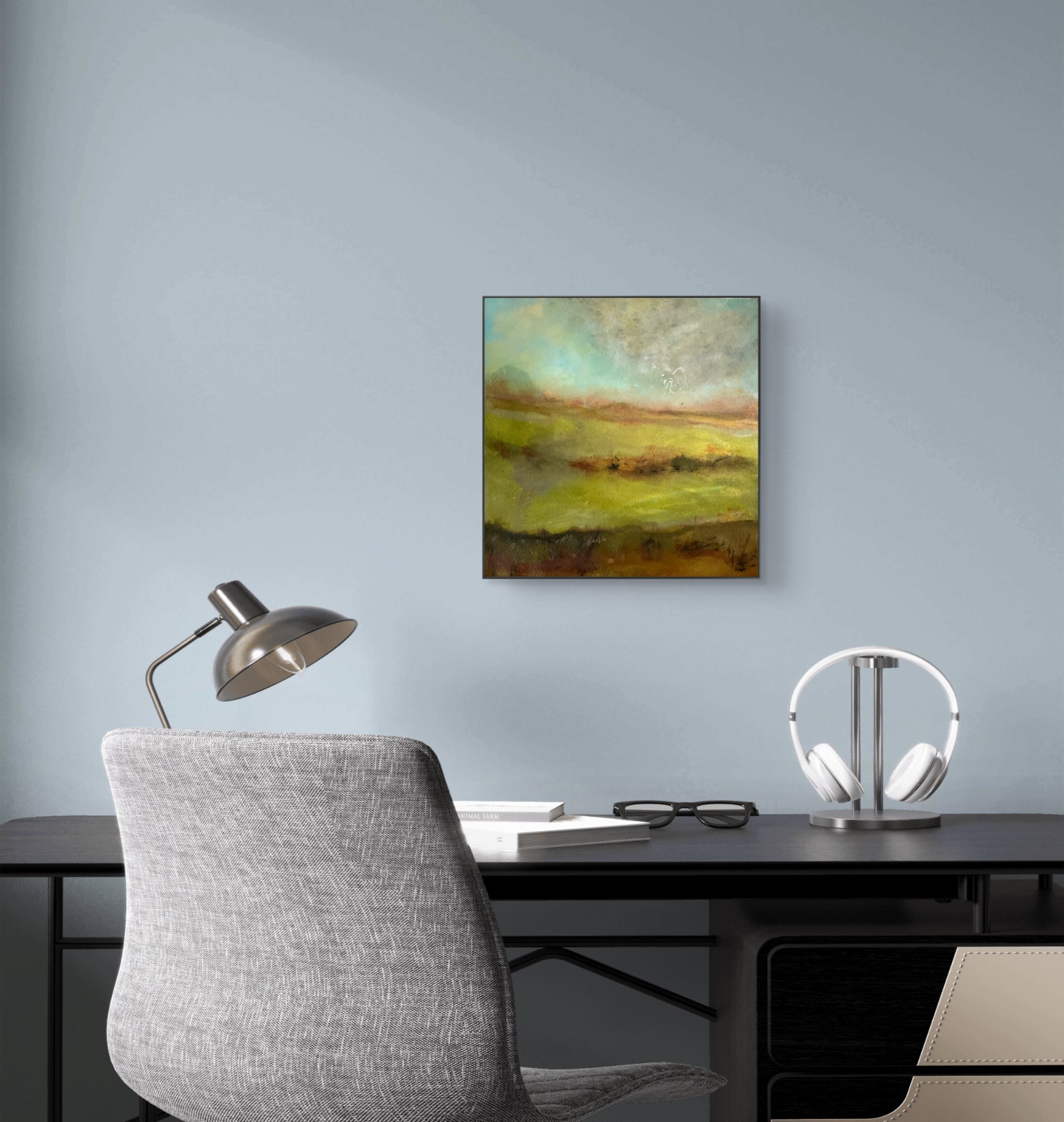Mary Myers Original Abstract Landscape Painting on 12×12 140lb water color