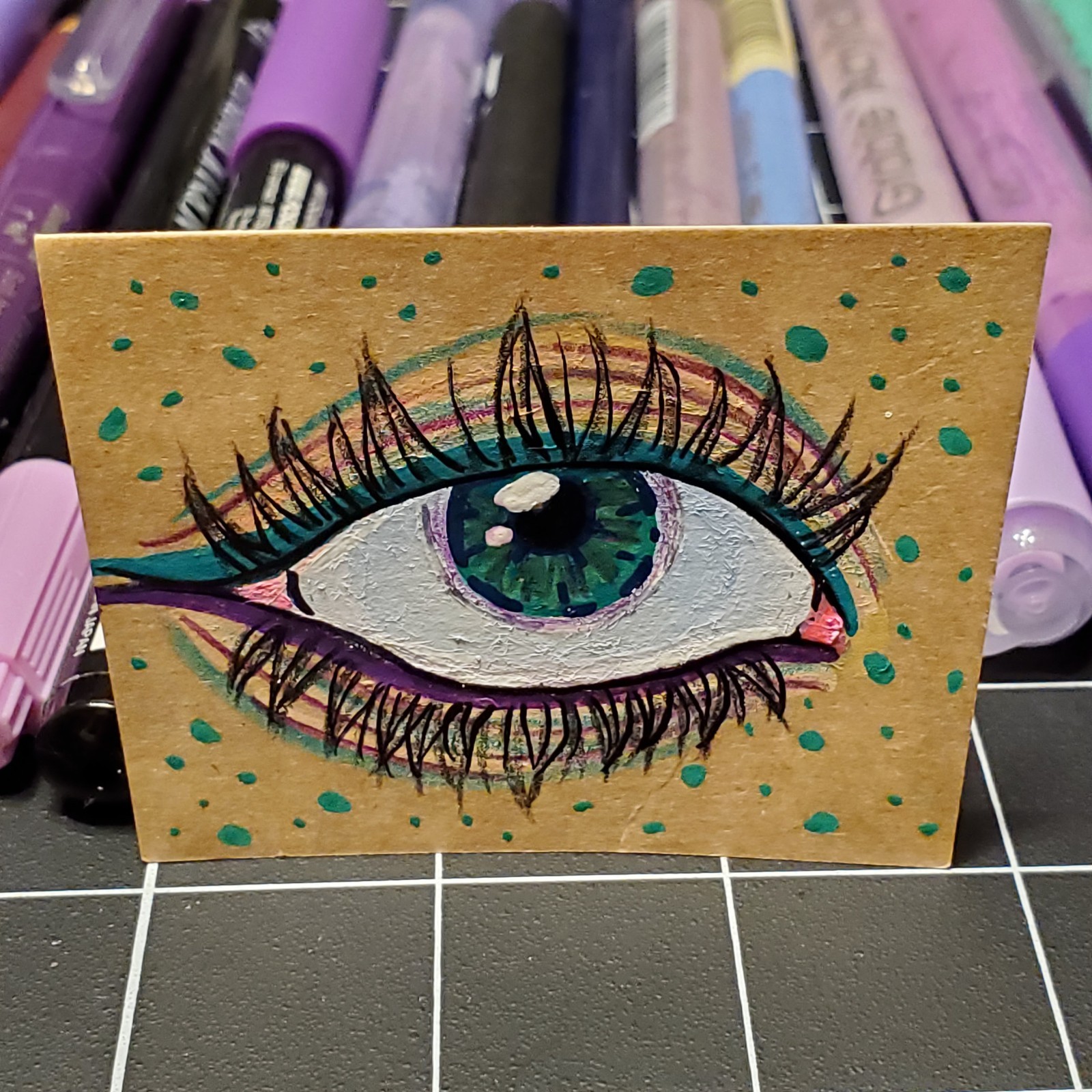 Green Freckles – Tiny Art – Eyeball Painting – Makeup
