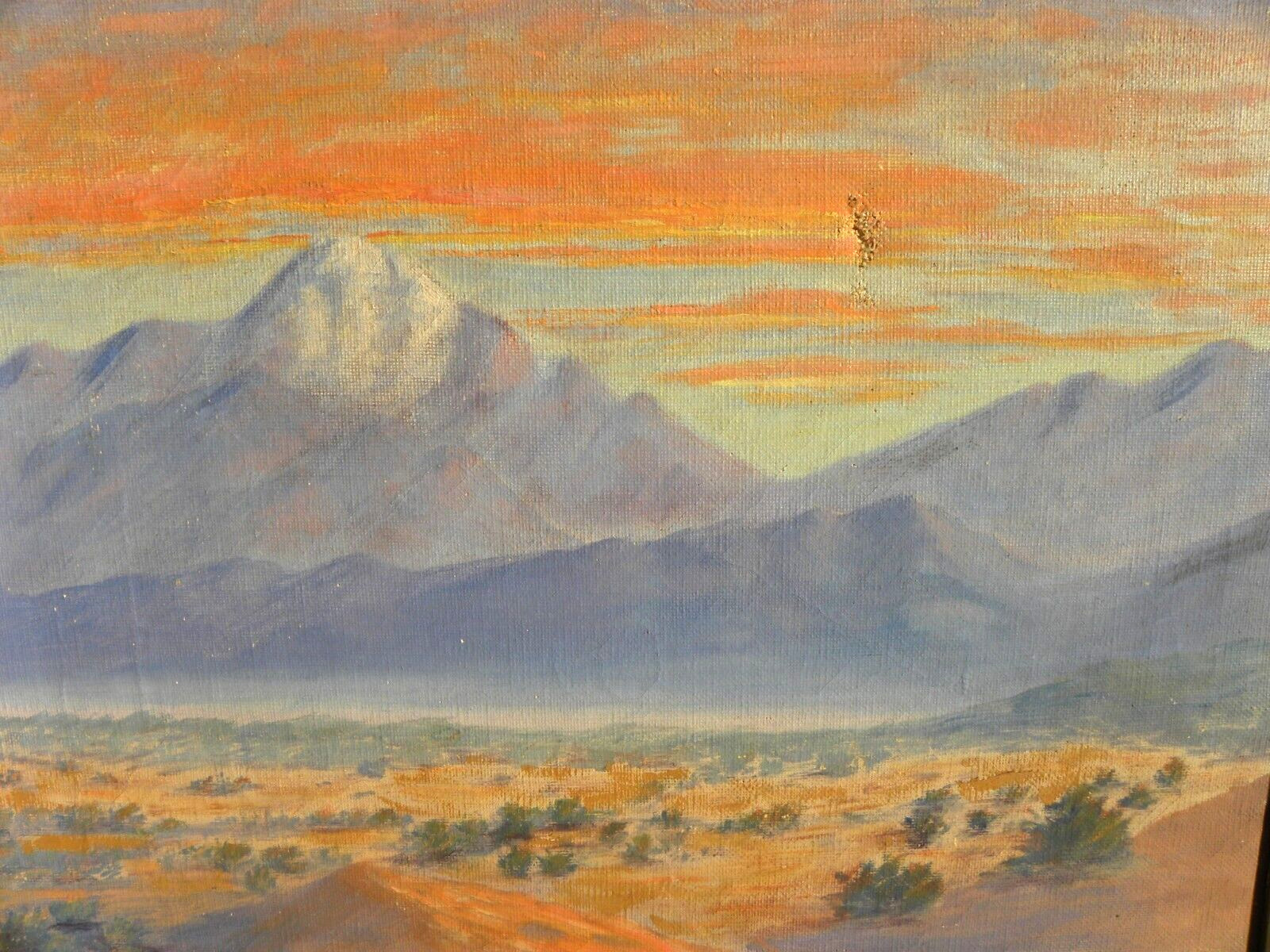 California desert ca. 1940 impressionist painting signed Essie Kailey