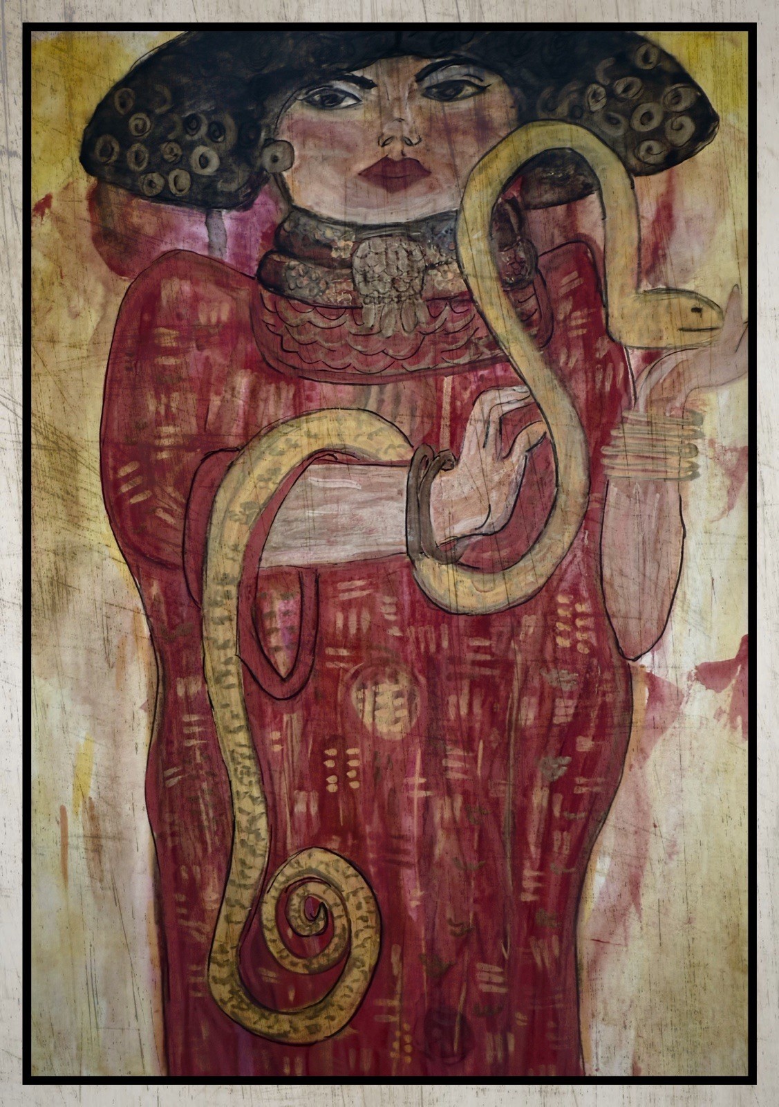 Medicine Woman Print Klimt Inspired Snake Charmer Woman Egyptian