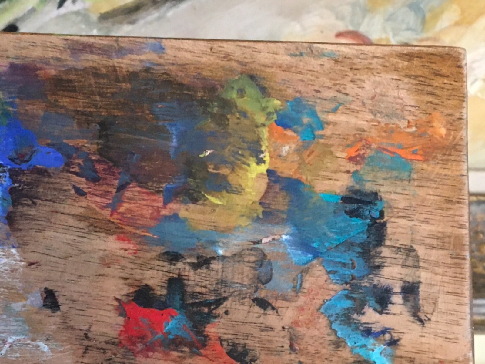 Original French Artists Painters Palette Paint on Both Sides Lyon France