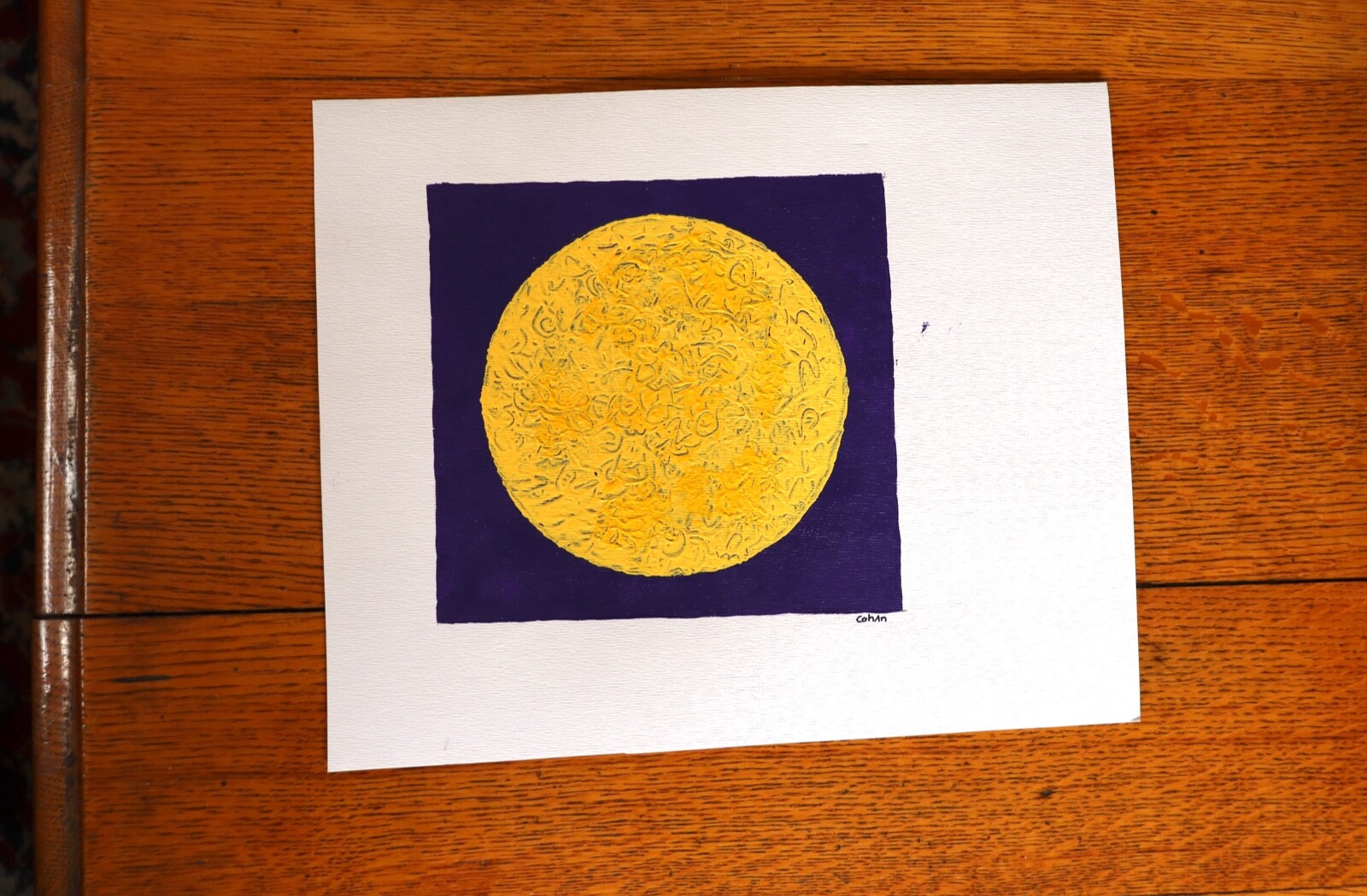 Original CohAn Painting Acrylic on Paper Titled «Sphere #1» Online Art Show Sale