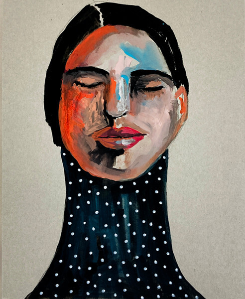 Original Portrait Painting 8×10 Woman Meditating Buddhist Art Miz Katie