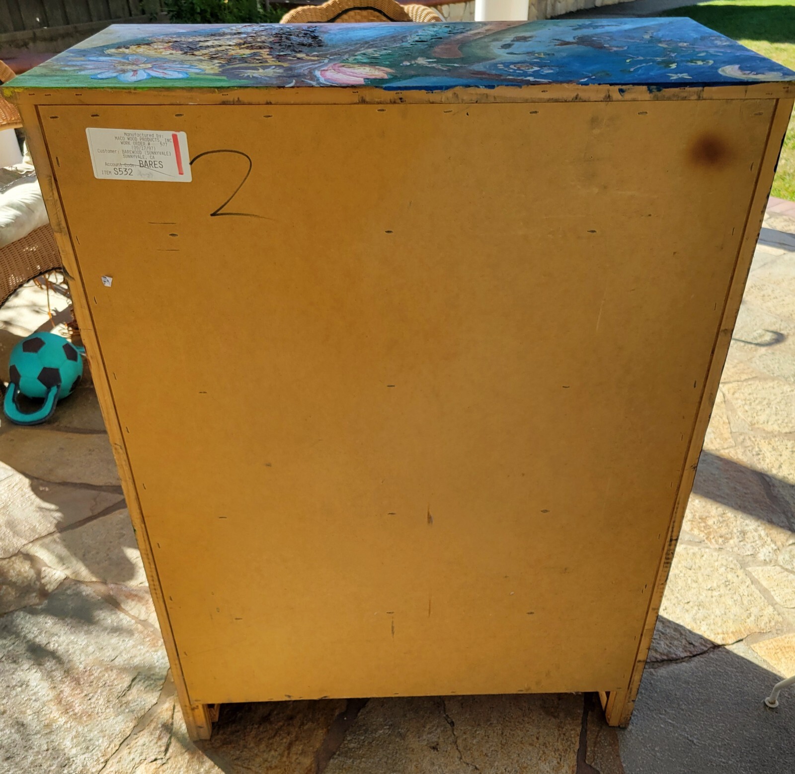 Hand Painted Artist Studio Crafts Chest Mural Graffiti Surreal Art Cubist Disney