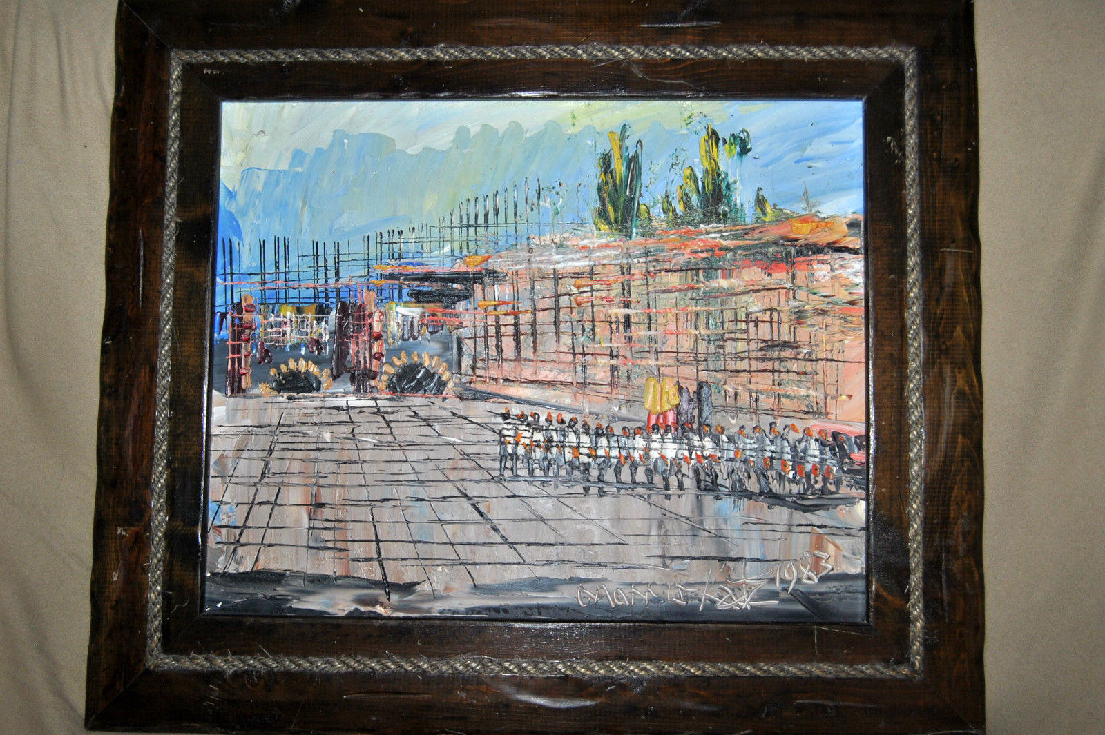 Vintage Morris Katz Original Signed Oil/Board Signed 1983 Listed Artist Framed