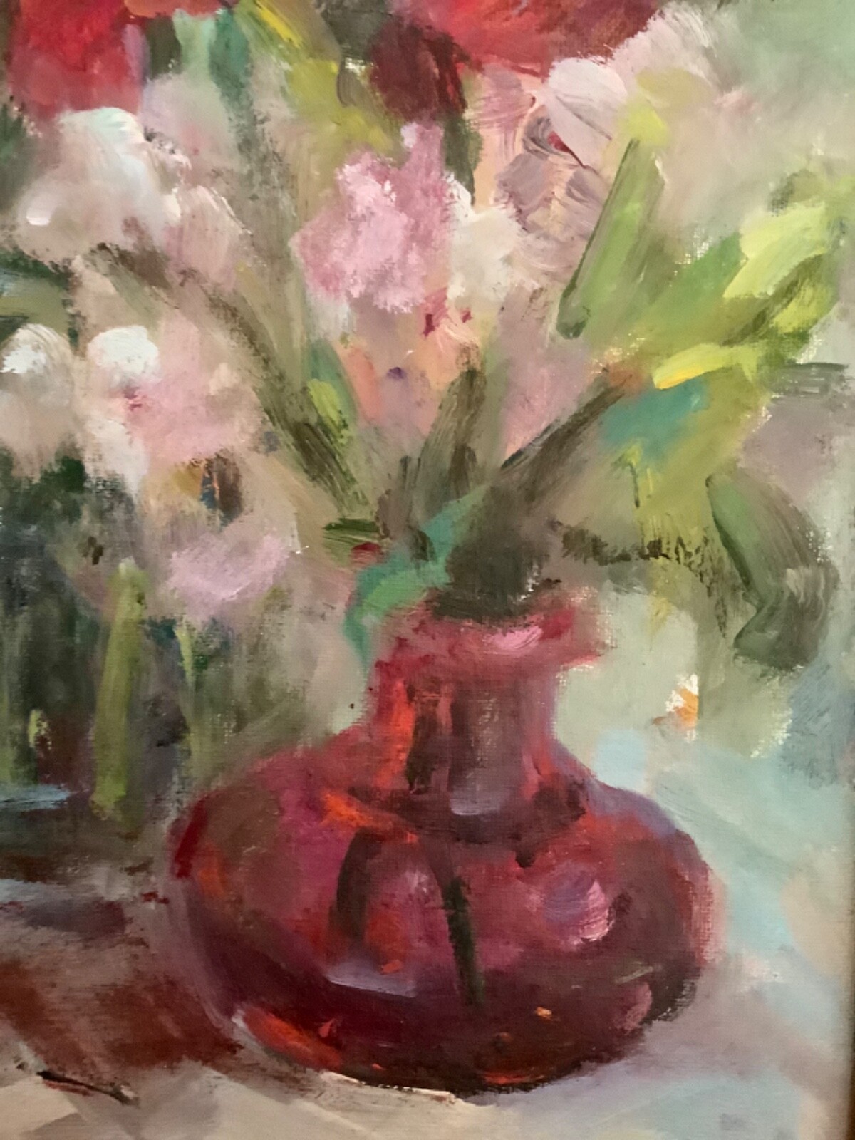 Original Framed Impressionism Oil Art Floral Still Life Signed