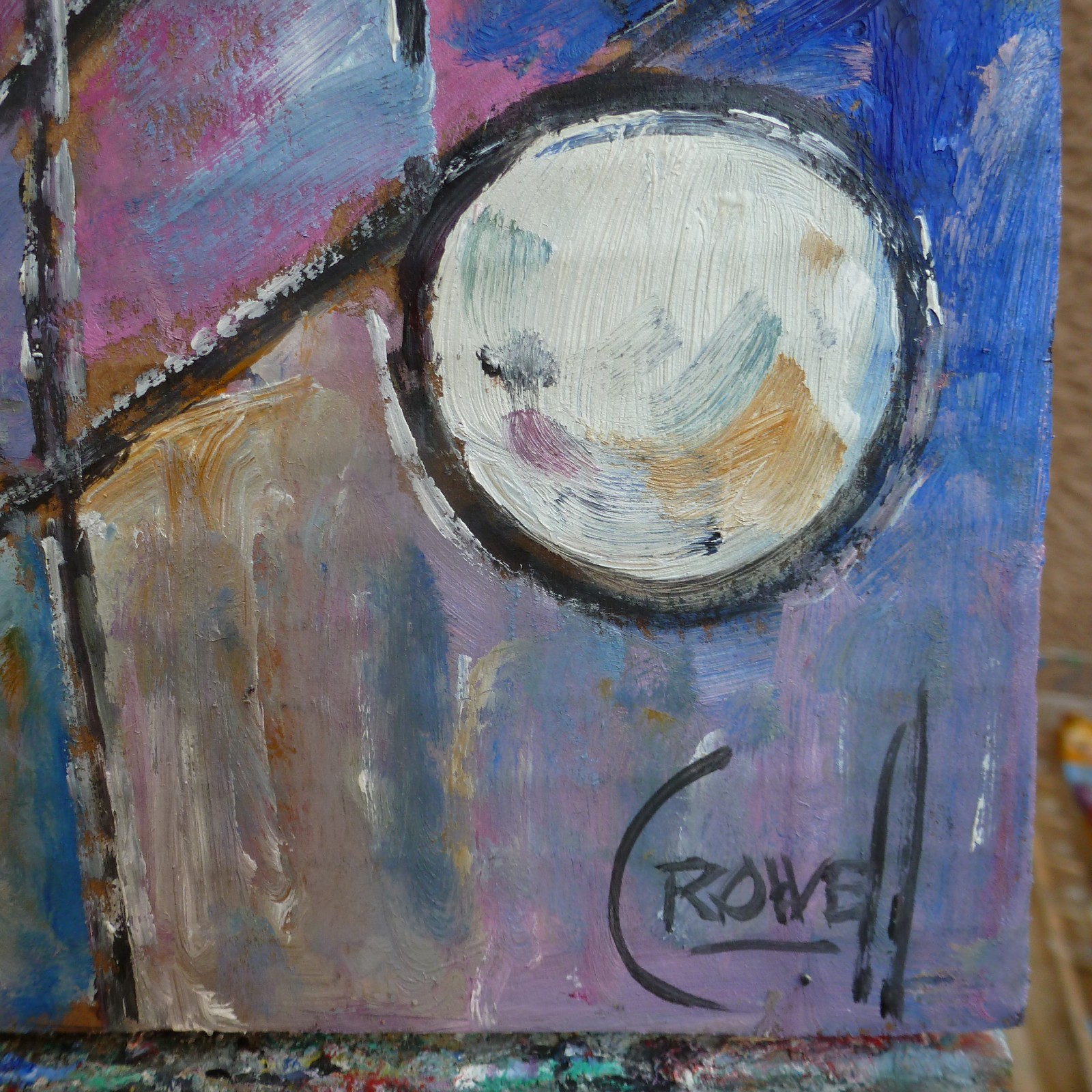 NEVER, EVER AGAIN new card panel Art original 8×10 oil painting by Crowell