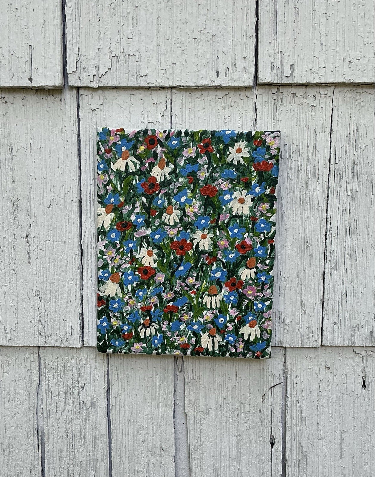 Abstract Floral Flowers Painting, Unframed, Single Piece Wall Art