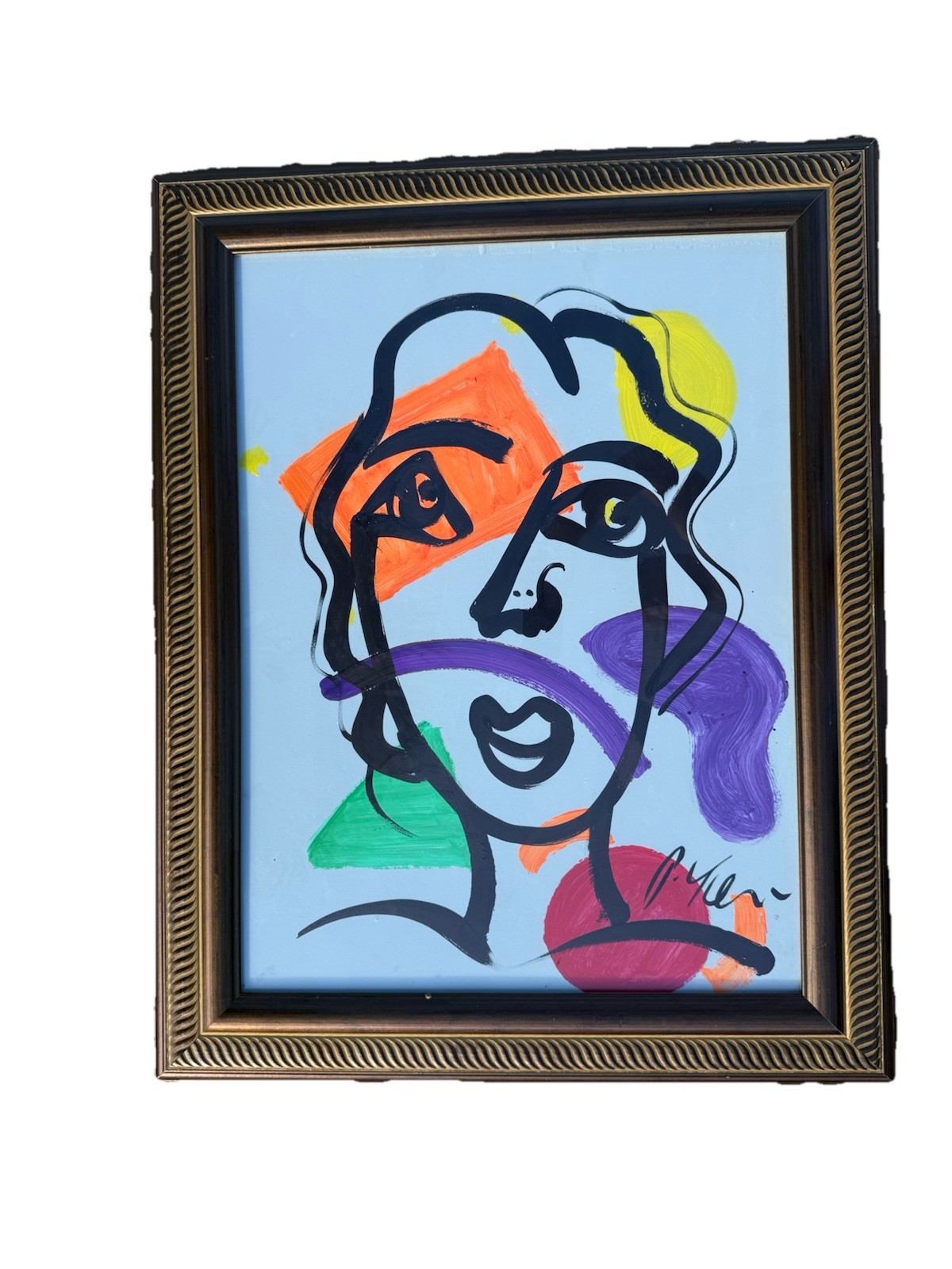 Peter Robert Keil Acrylic Painting Abstract 39+30” Framed