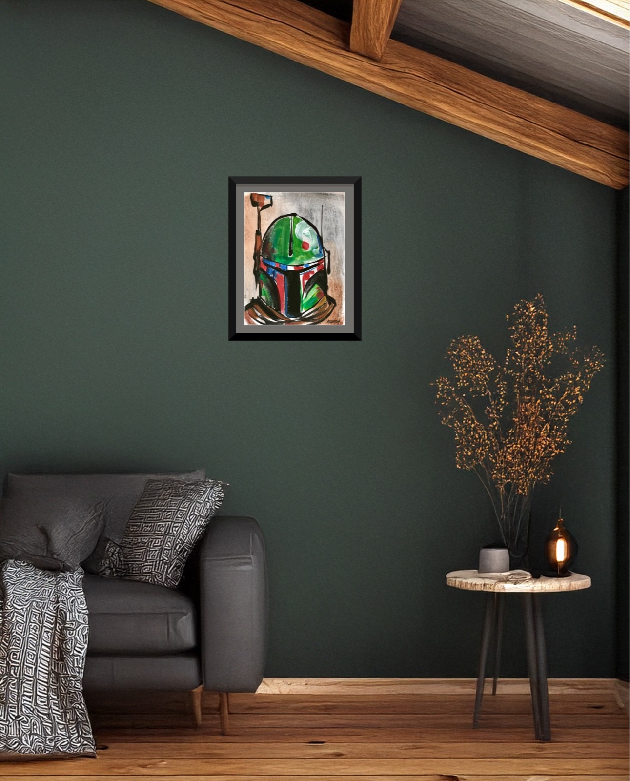Atherton 9×12 Original Pop Art Character Painting «Boba Fett 511» hand signed