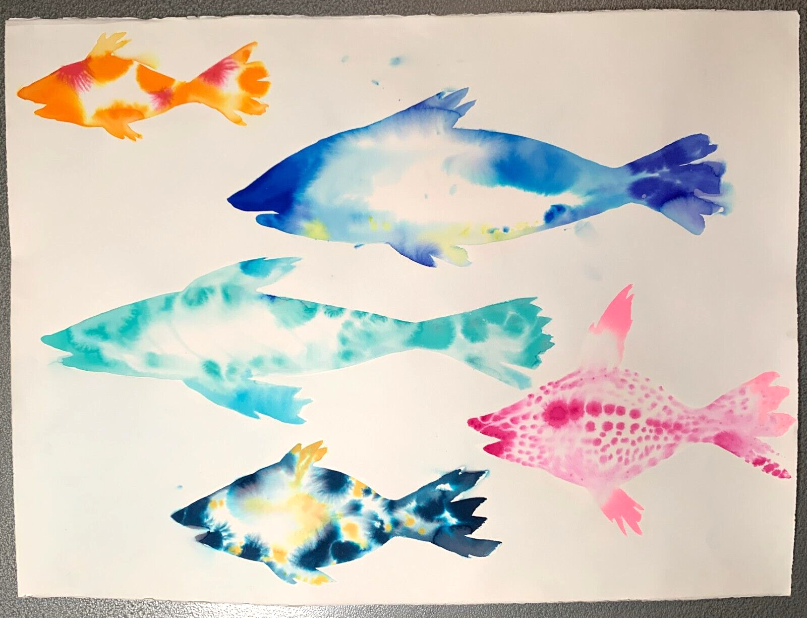 Hable Construction Original Watercolor Fish Painting-Unframed HC 204 2014