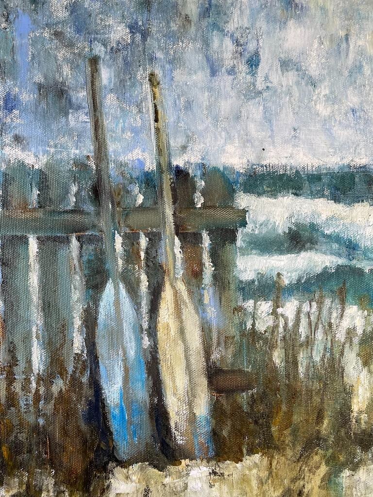 Coastal boat Original oil painting Nautical wall art Marine artwork Hand painted
