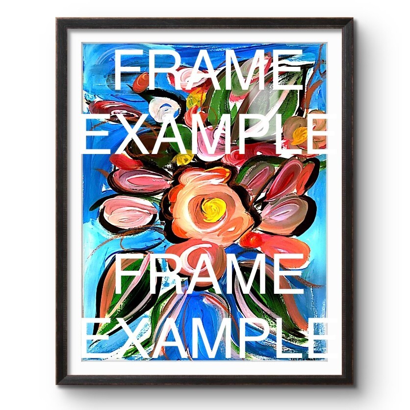 WS original flower D hand painted 14X11 Gallery Paper acrylic modern fine art