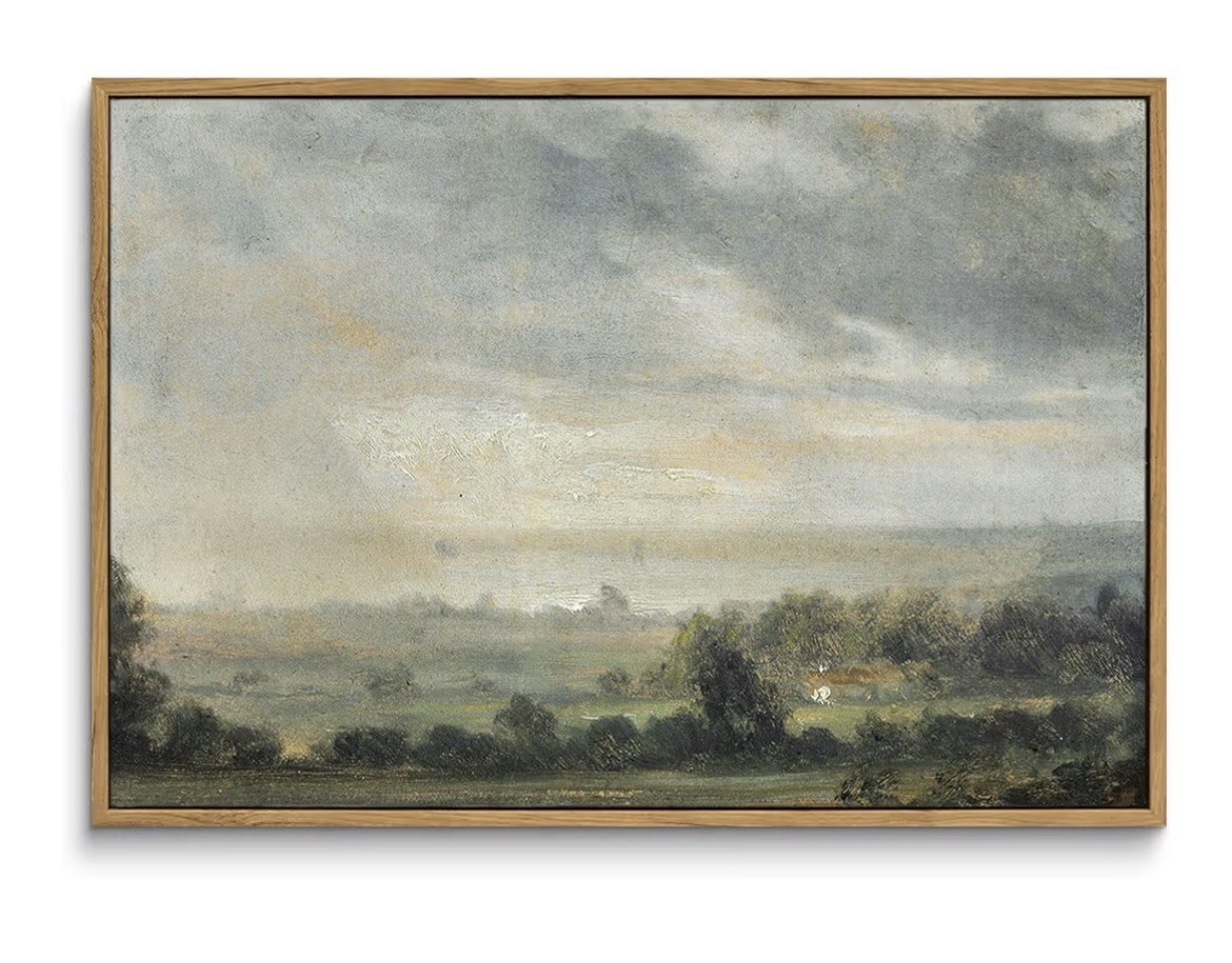 16×24 Vintage Framed Canvas Art – Johan Dahl Romantic Landscape Valley Decor
