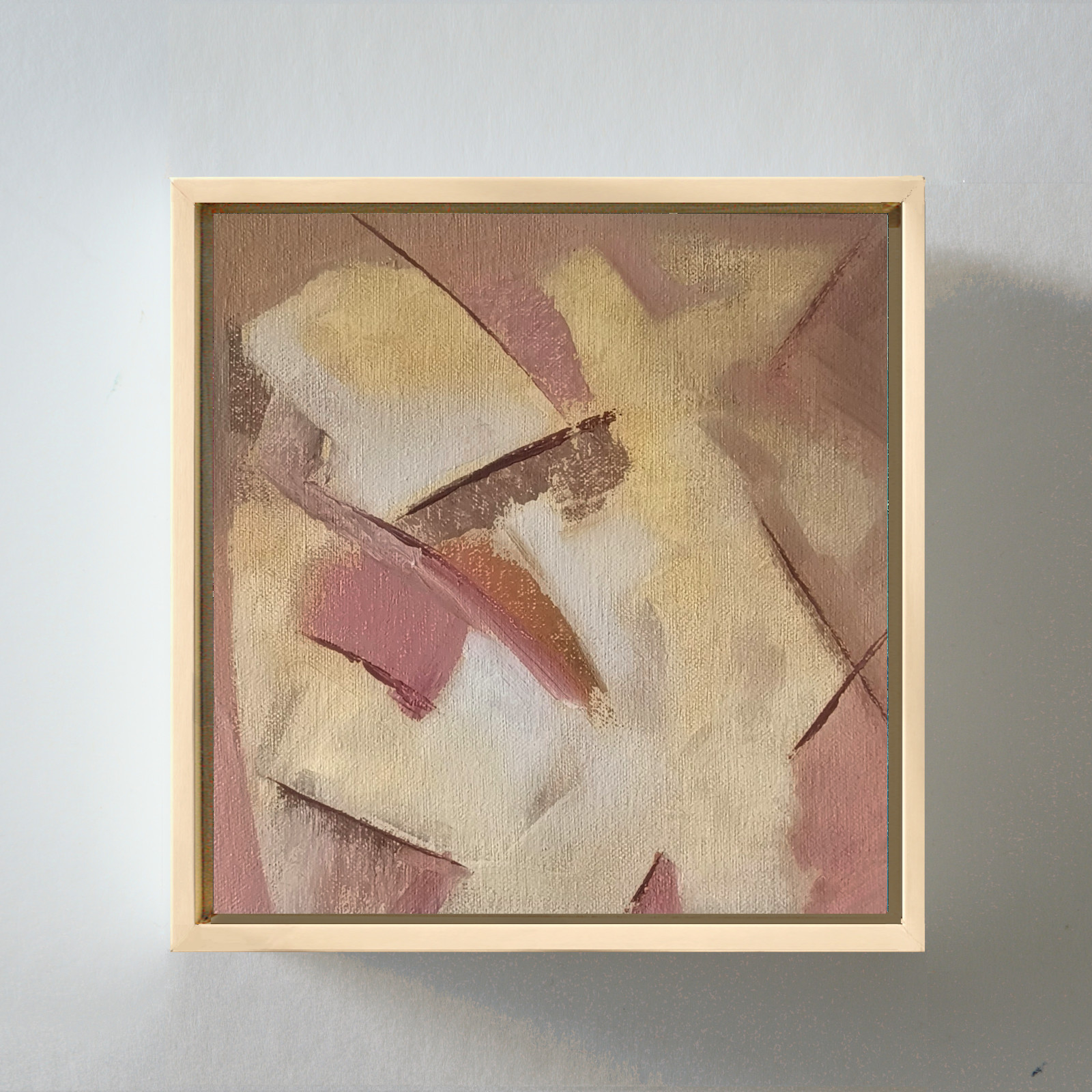 Warmth and Structure, Original Abstract Oil Painting Framed Modern Geometric Art