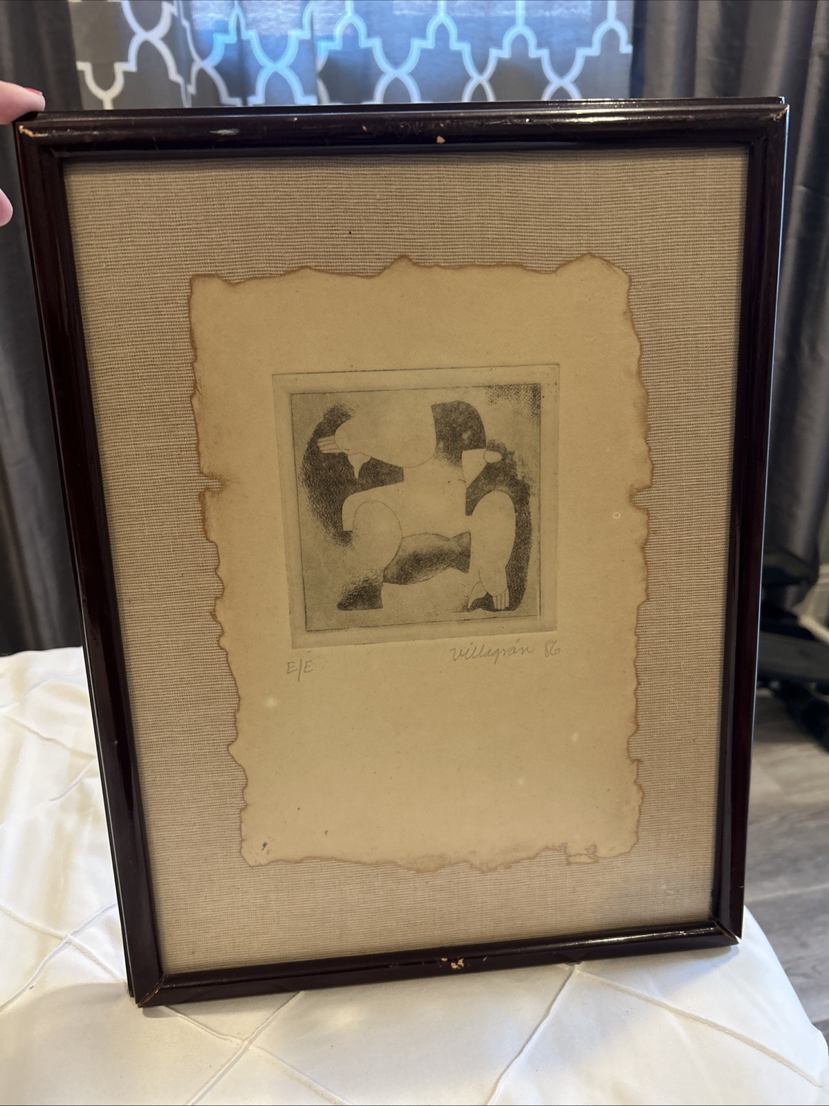 Armando Villagran Original Lithography 1986 Art Frame