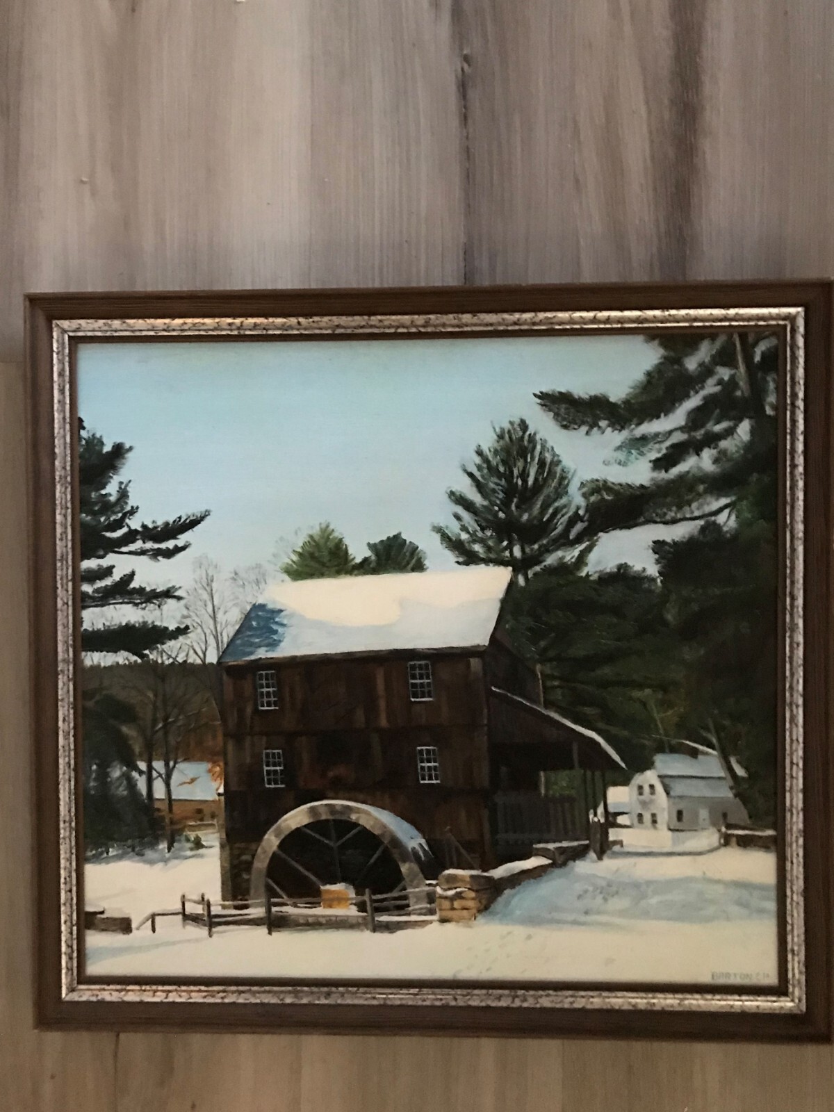 CP Barton «Old Grist Mill, Sturbridge Village, MA Oil/Canvas