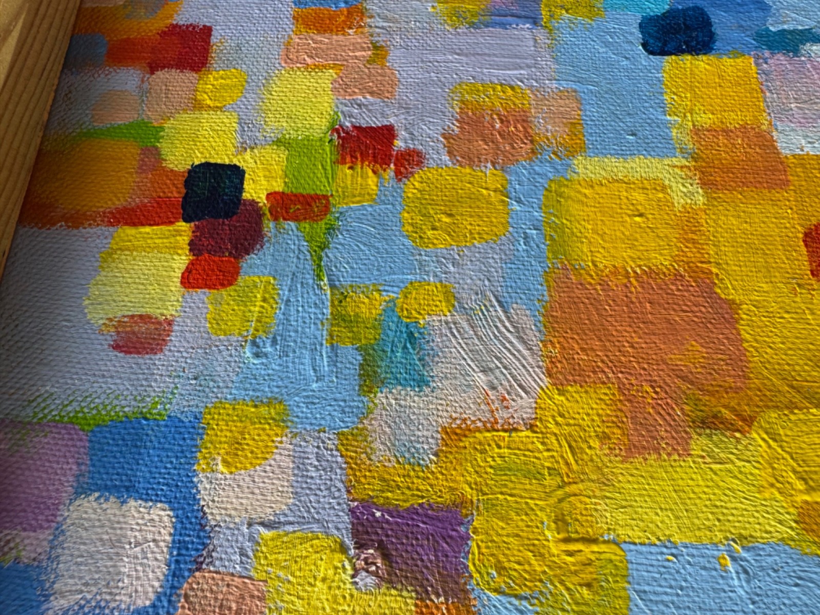Contemporary Abstract Multi-Color Acrylic Painting Modern Art Wall Hanging