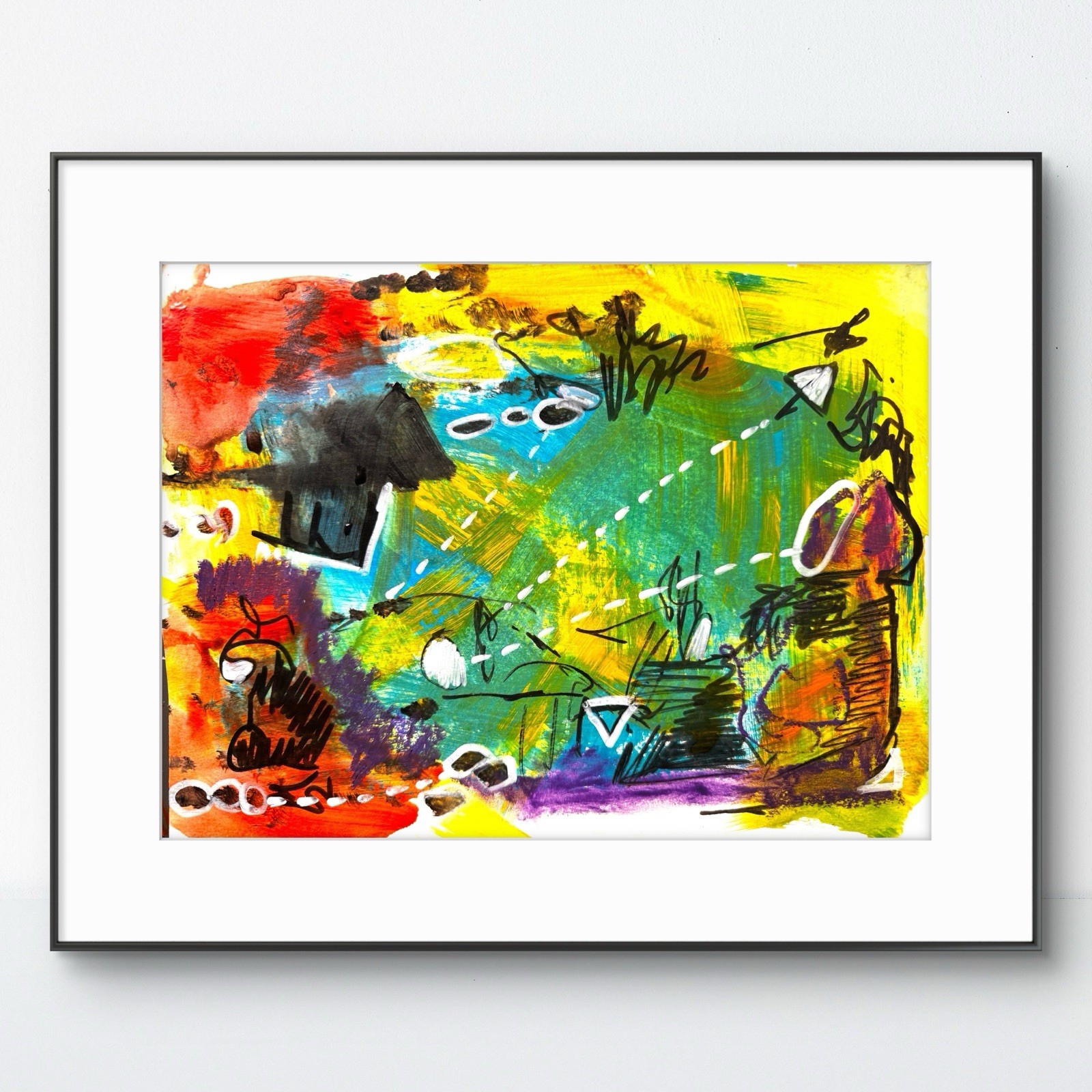Original Abstract Expressionism 9×12 Primary 2 Handmade Unique Signed Fine Art
