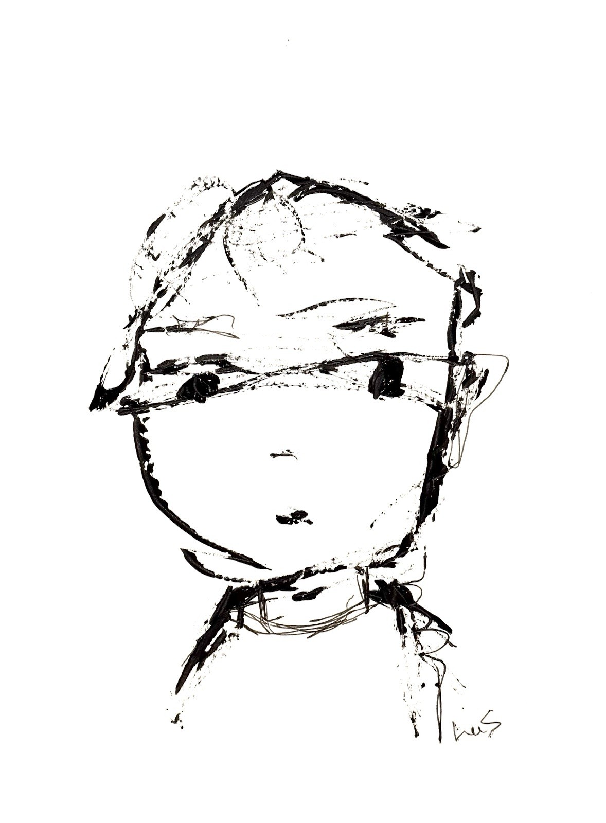 SAMATOWIC Original Abstract Cute Child 9×12 Handmade Unique Signed Fine Art 19