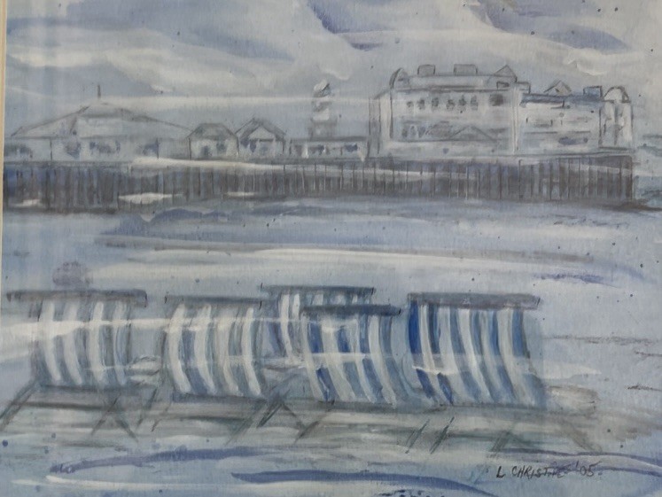 L. Christie, 2005, “Seaside Vacation,” 13×15”