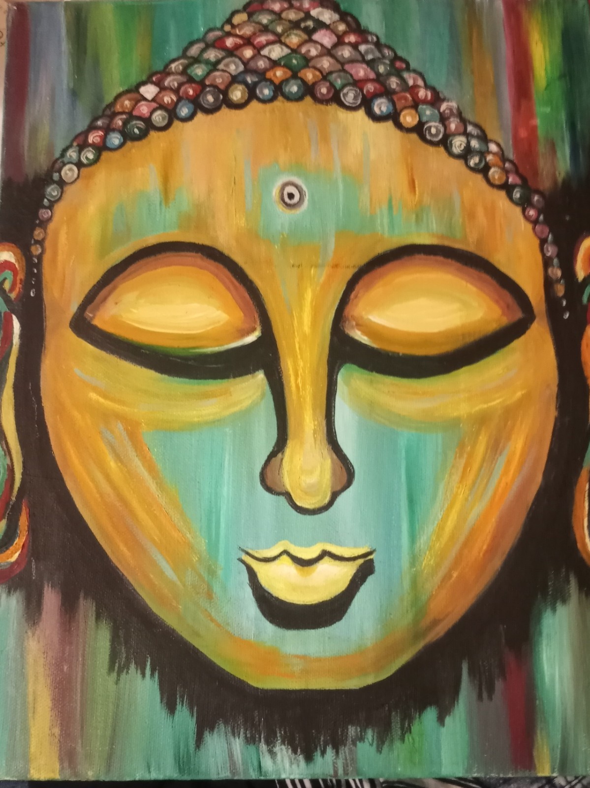 Original Oil Painting on Canvas Buddha Impressionism Signed 11×14