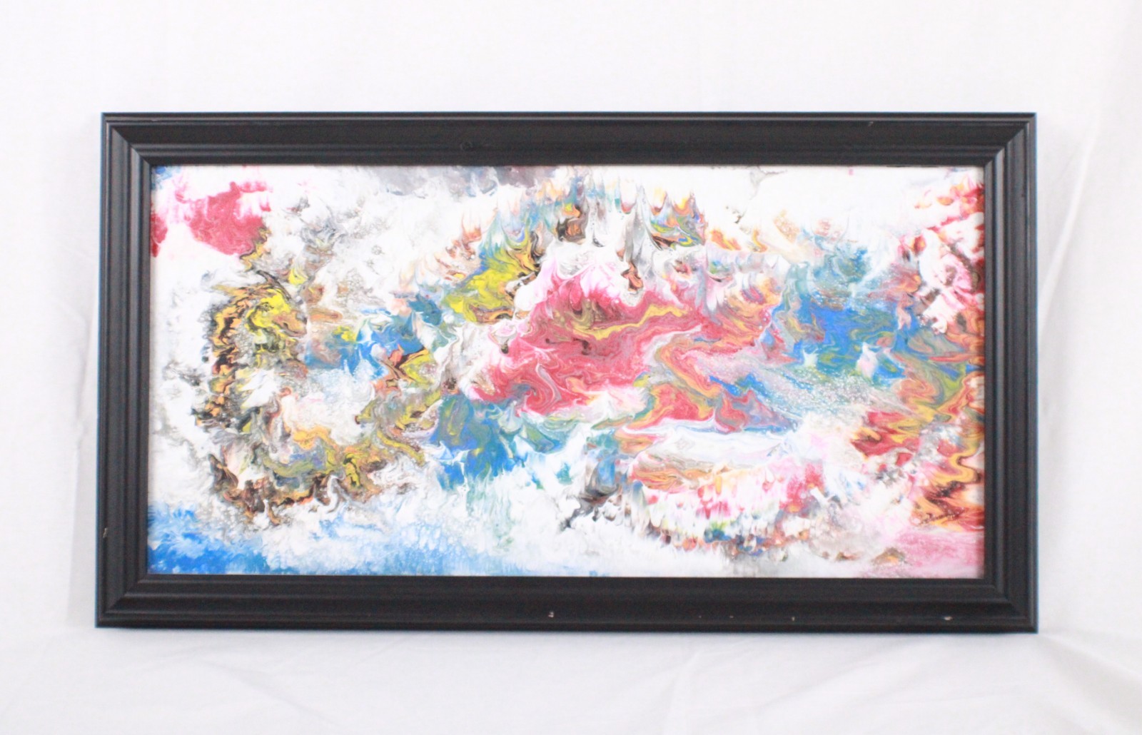 Vintage Colorful Abstract Oil Painting On Canvas Unsigned