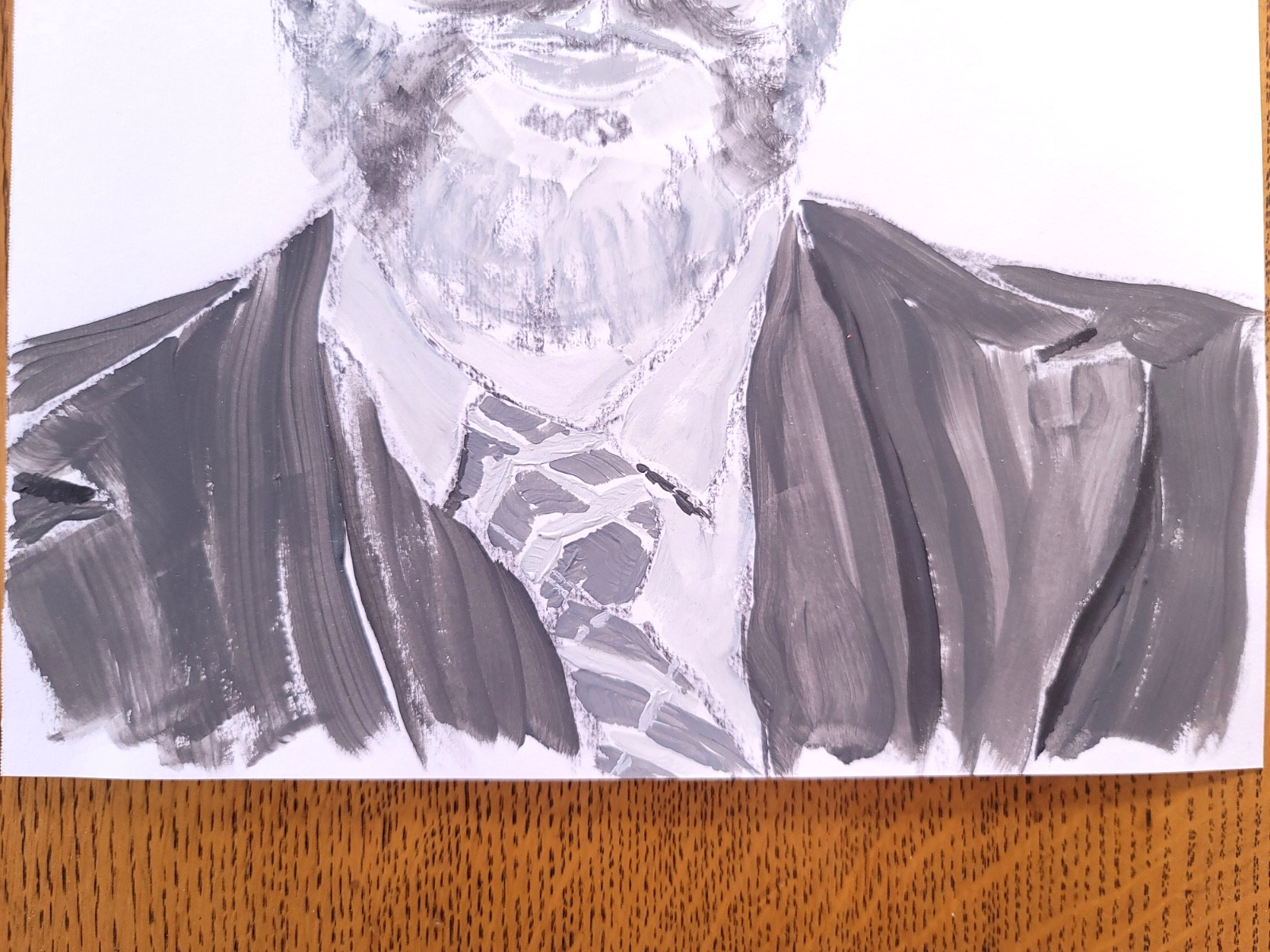 Original Art “Yes, Professor.” Minimalist Male Portrait of Professor 11” x 14”