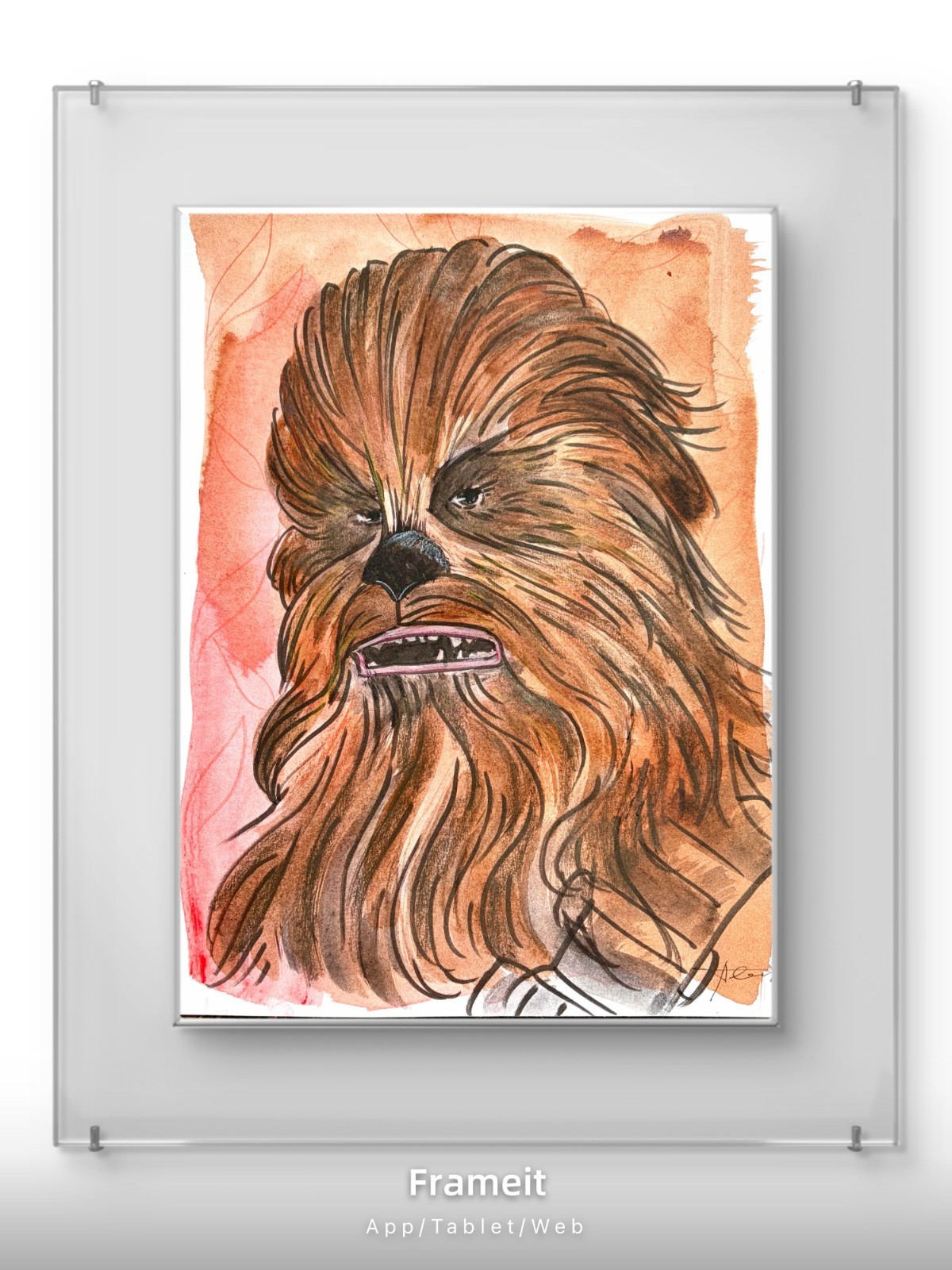 Original Chewbacca 1 Painting By Alannah Dyer- Acrylic 9×12 in. Star Wars Fan