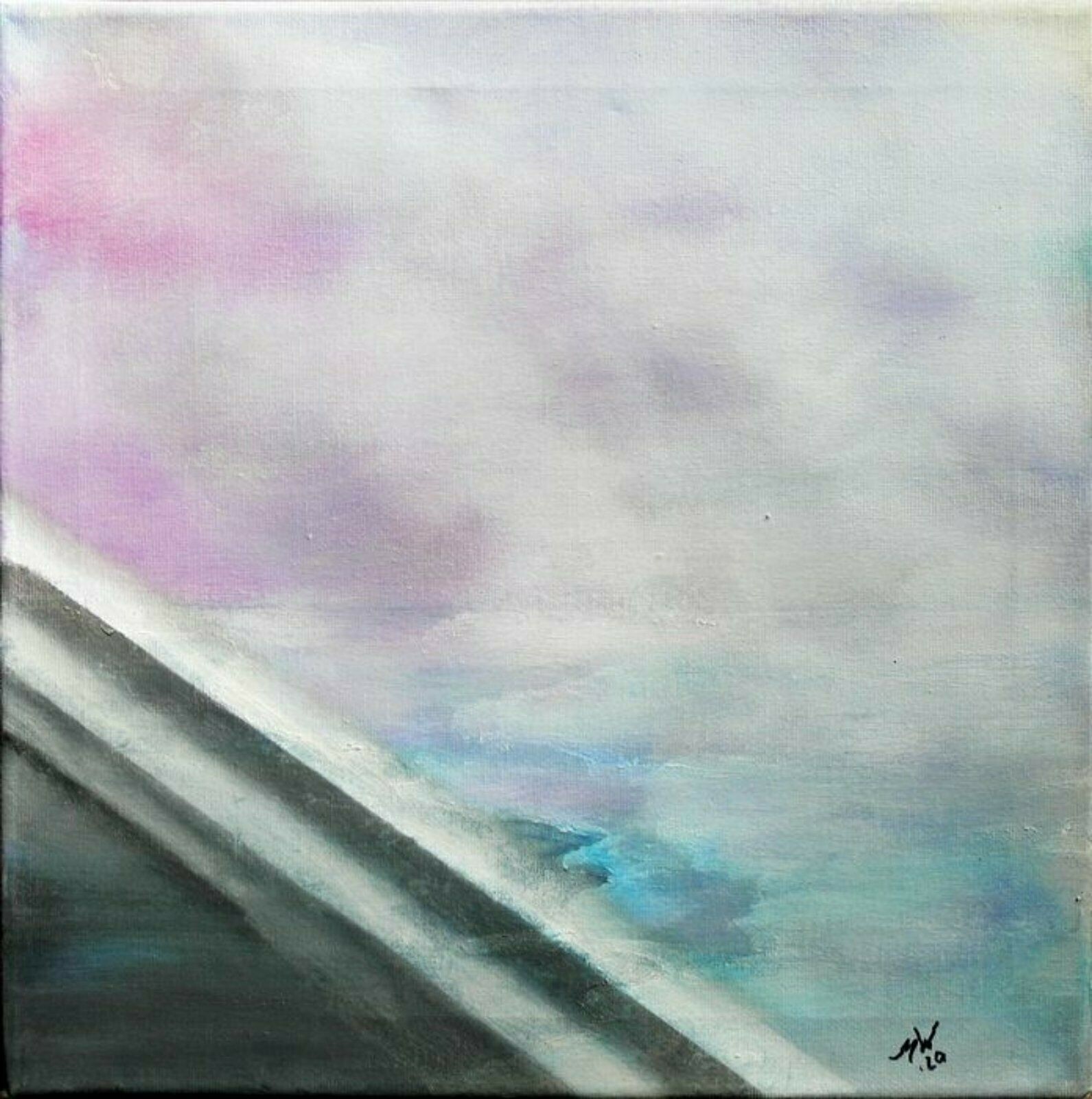 Oil painting: Monika Wittrich – lines 3 (stretched on stretcher frames)