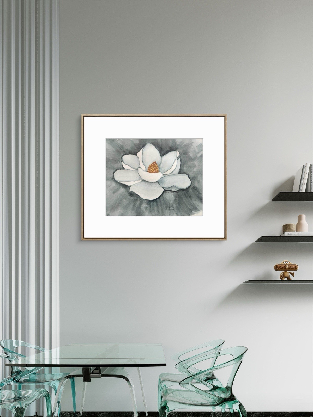 Magnolia Abstract Colorful Modern Unique Bold Art Acrylic Mixed Media Paper