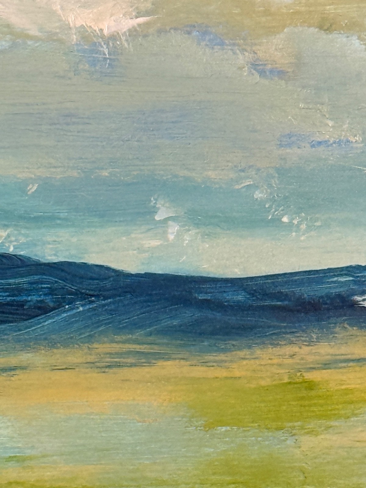 R Stevens Contemporary Impressionist Landscape Painting Blue Sky Acrylic Art