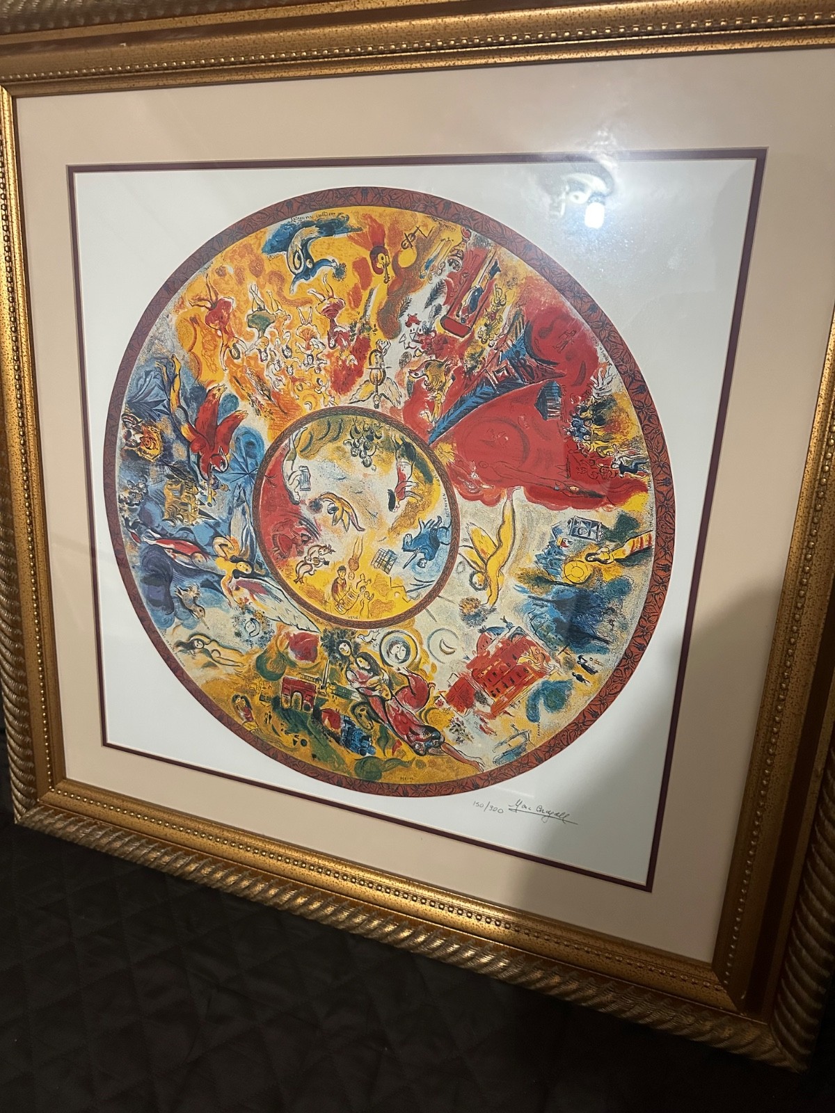 Marc Chagall «Paris Opera Ceiling» framed print, a limited edition lithograph nu