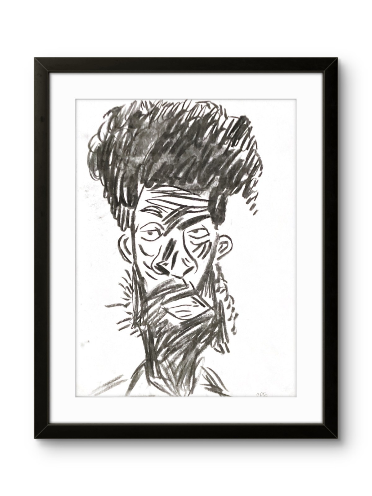 Neo Expressionism Black Man Face Figure Person Drawing Sketch Original Art 11×14