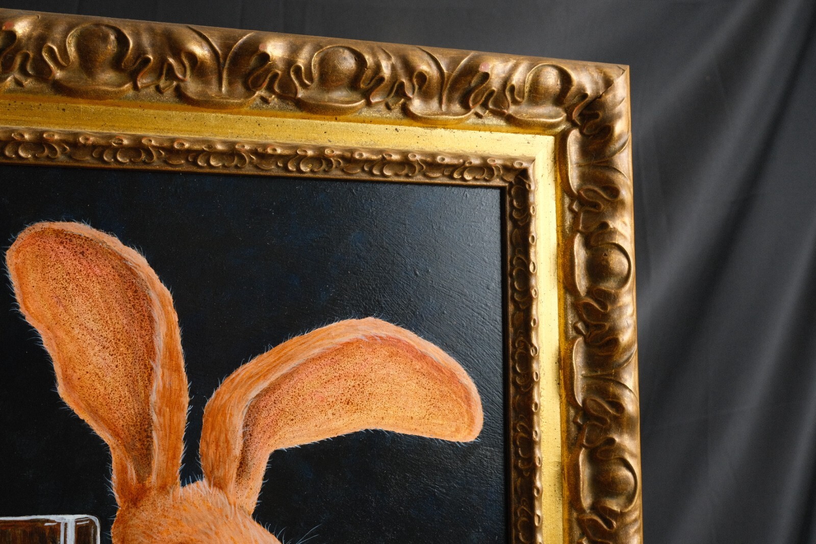«Jack and a Beer Back» Original by Will Bullas – Signed Whimsical Rabbit at Bar