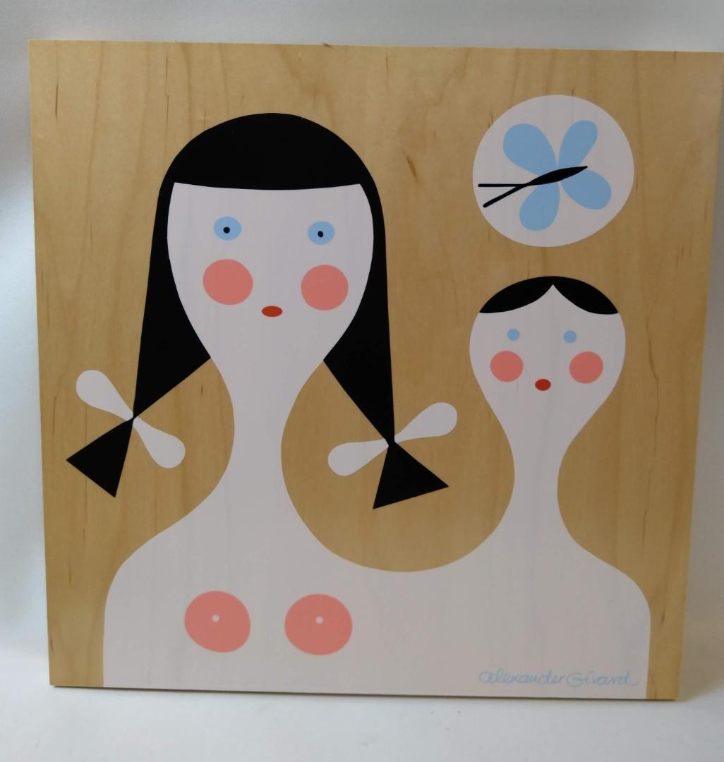 Rare Alexander Girard Modern Art Wooden Panel 2-Piece Set – Abstract Design