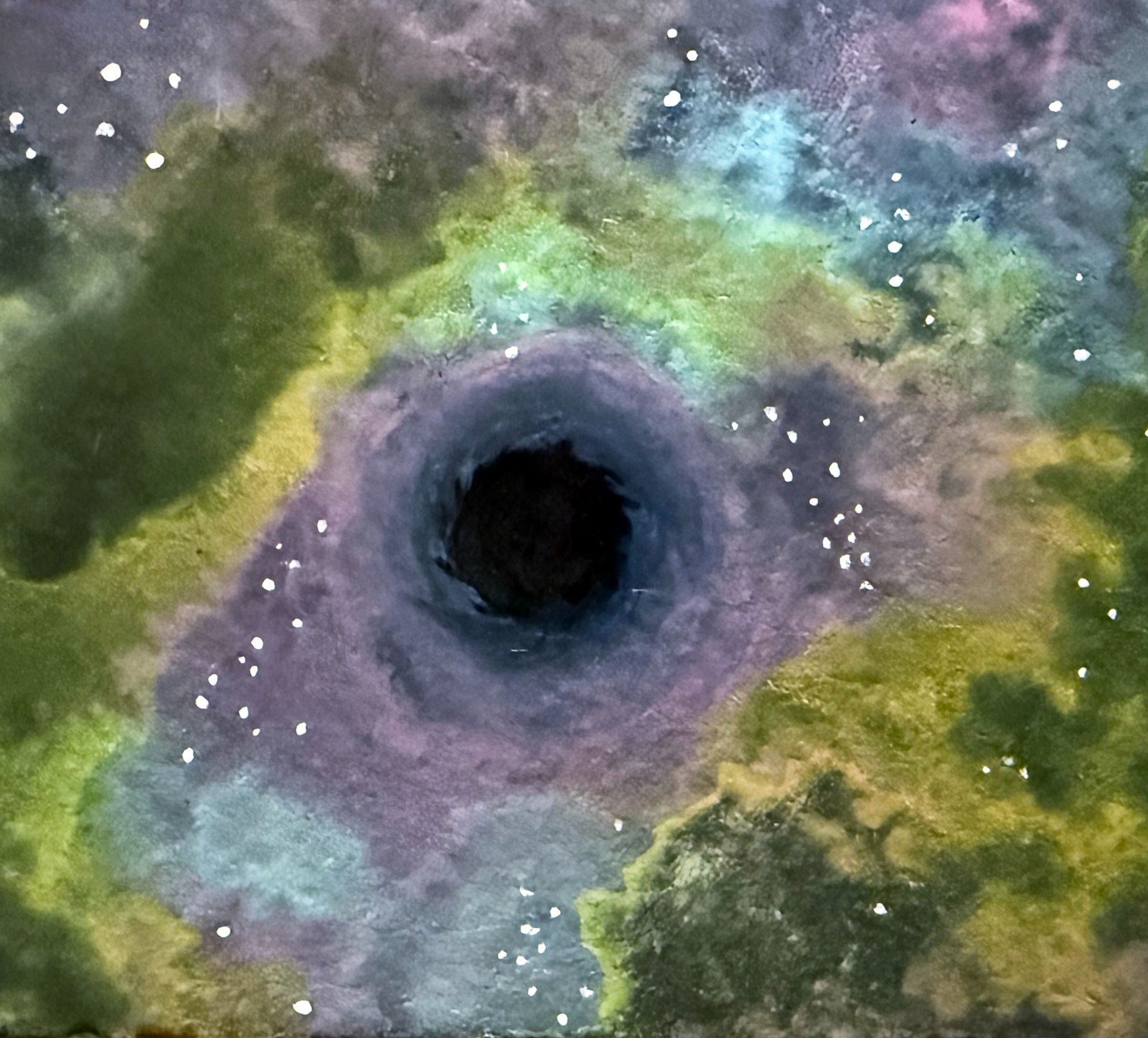 ACEO ATC Original Watercolor Painting, Black Star (Hole) Nebula, 2.5″ x 3.5″ GEM