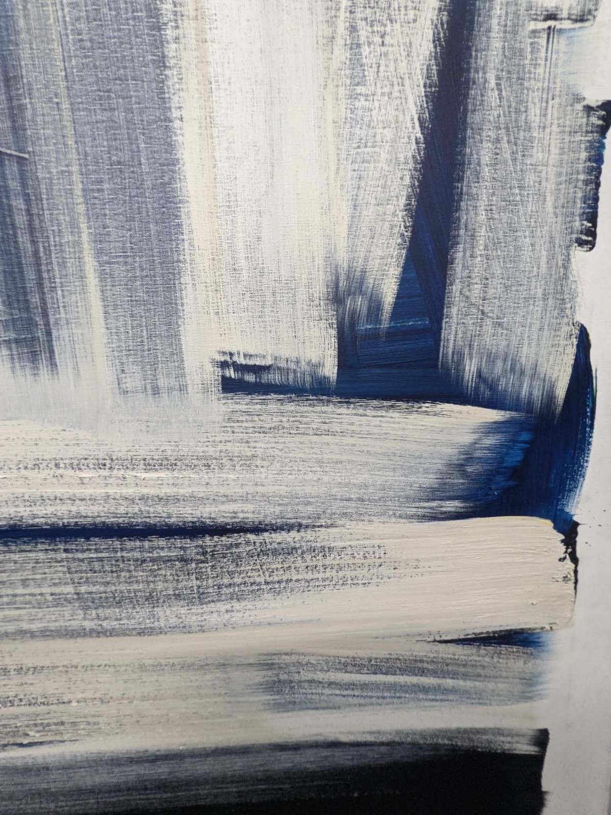 «Gold Point to White» – Original Abstract Oil Painting 72×60 in.
