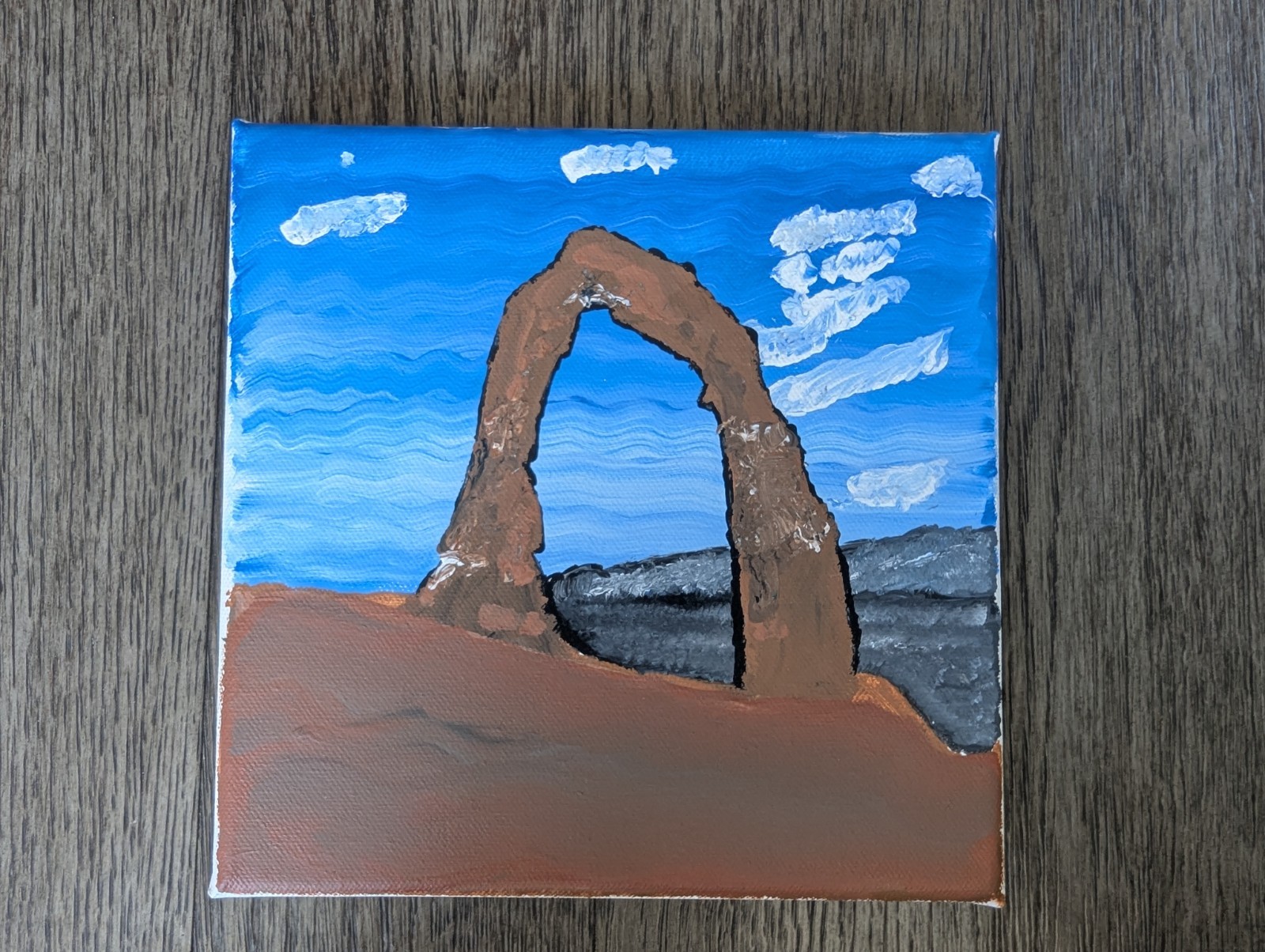 Acrylic On Canvas Arches National Park Delicate Arch Utah Original Painting