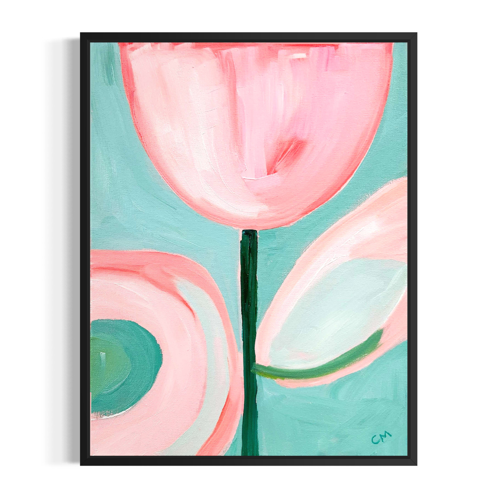 Abstract Expressionist Original Tulip Painting 14×11 Signed Canvas