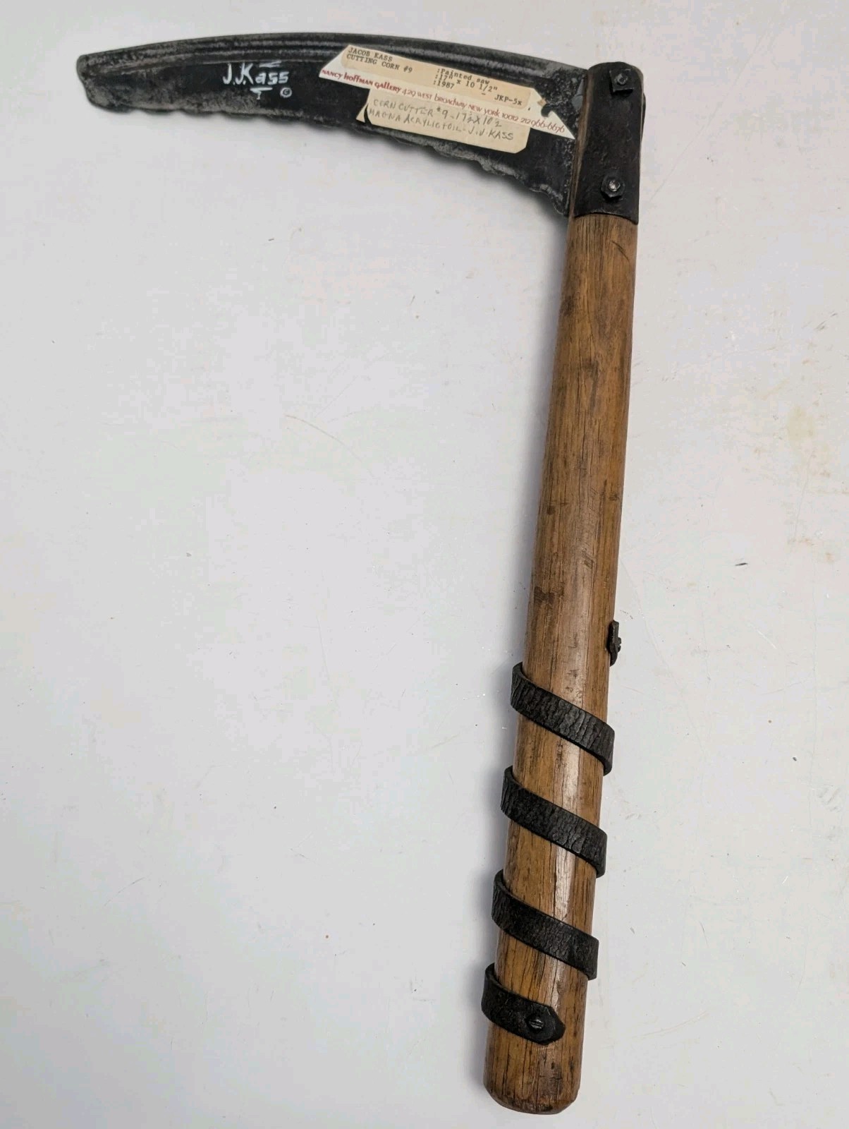 VERMONT FOLK ART PAINTING CORN CUTTER BY JACOB KASS OF VERSHIRE VERMONT