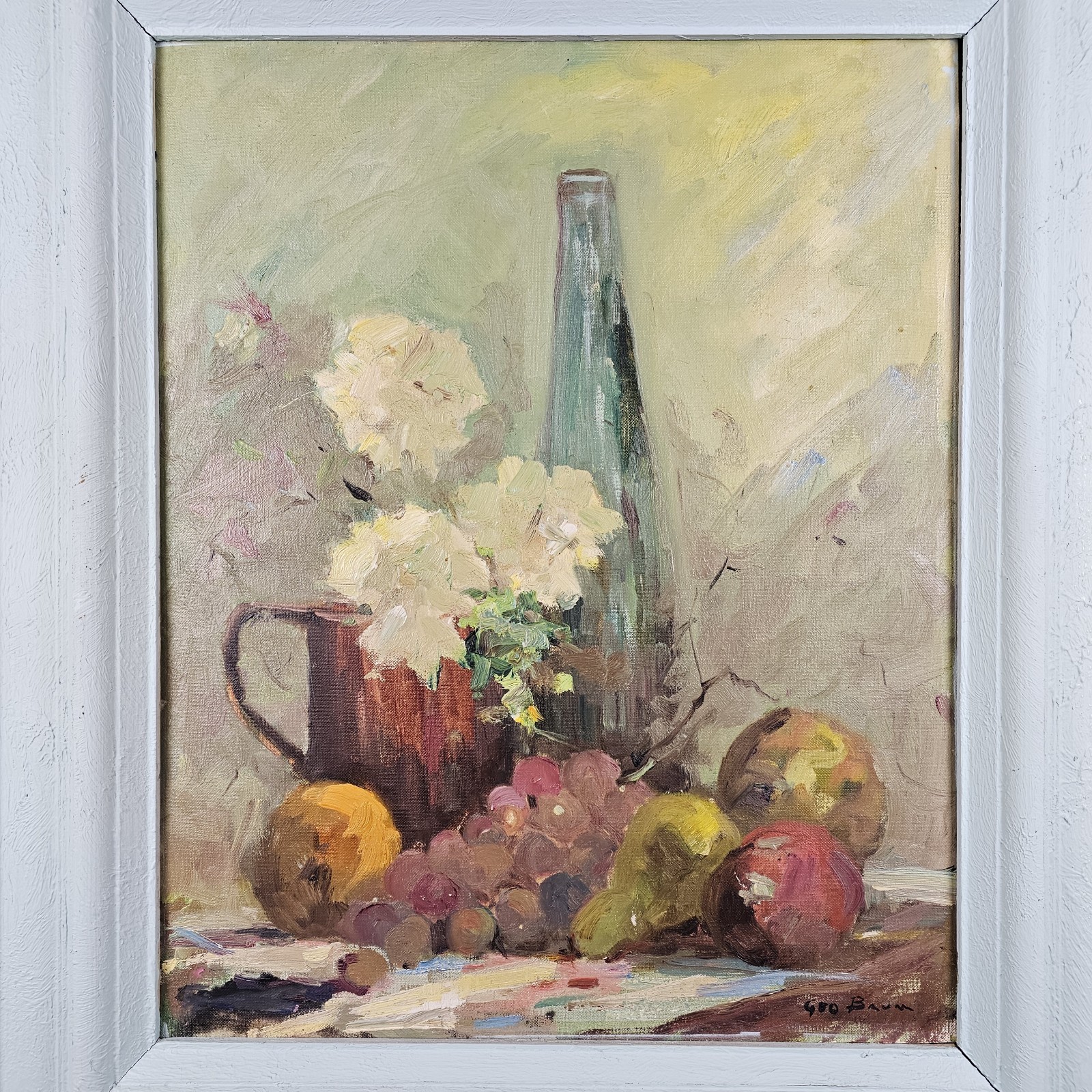 ART – VTG Original Signed George C. Baum Oil Painting 26.5×22.5 Framed – Indiana