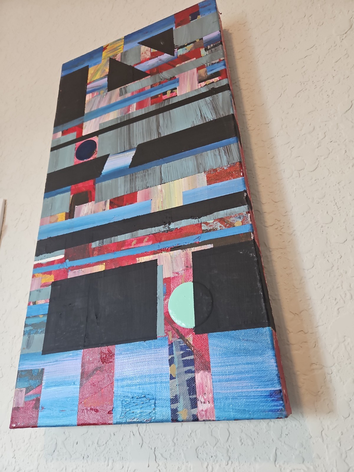 Unitled D009 By Philip Downer Original Painting Abstract Canvas 10X20 Geometric