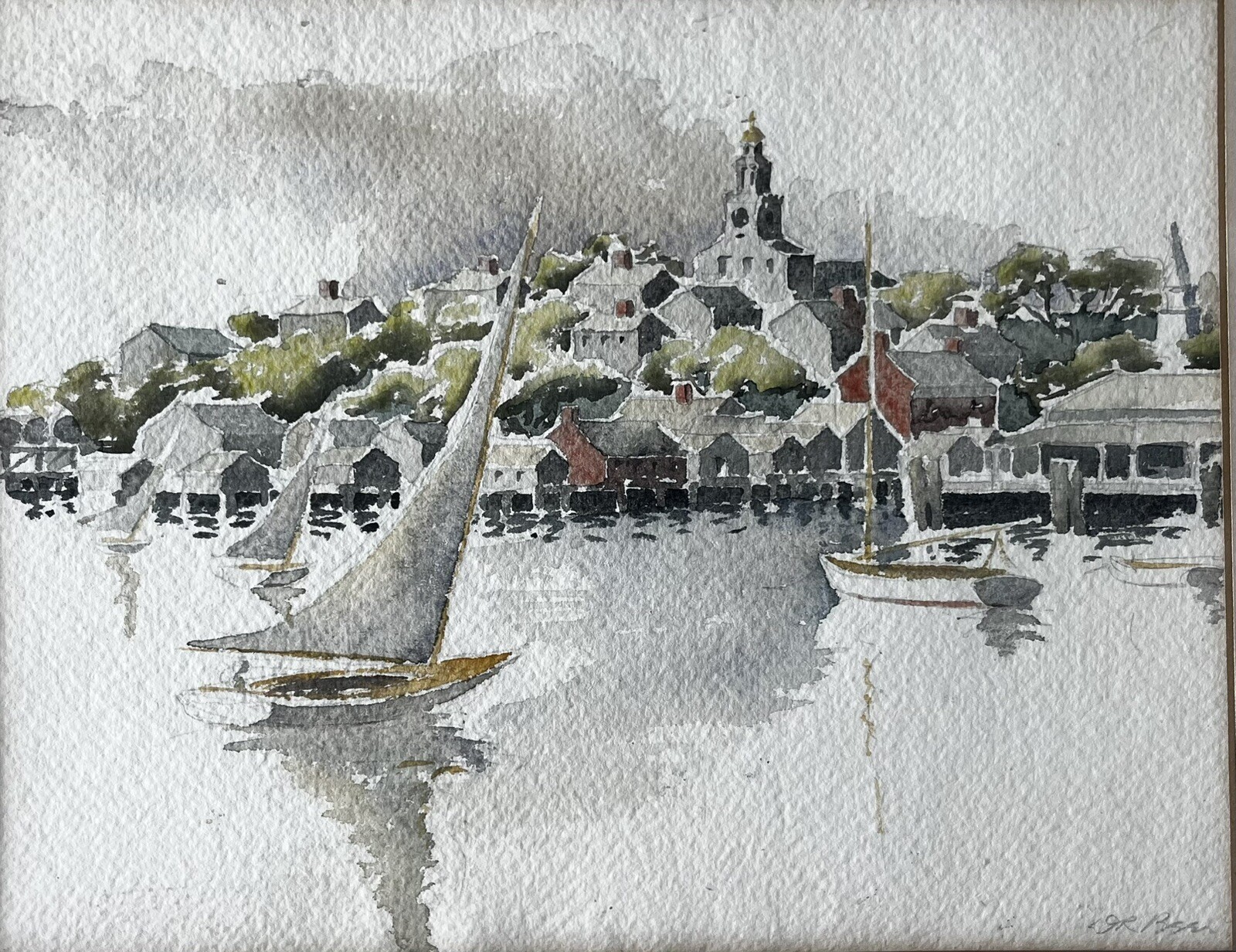 Jan Lucas van der Baan Dutch Sailing Watercolor Painting Groningen Netherlands
