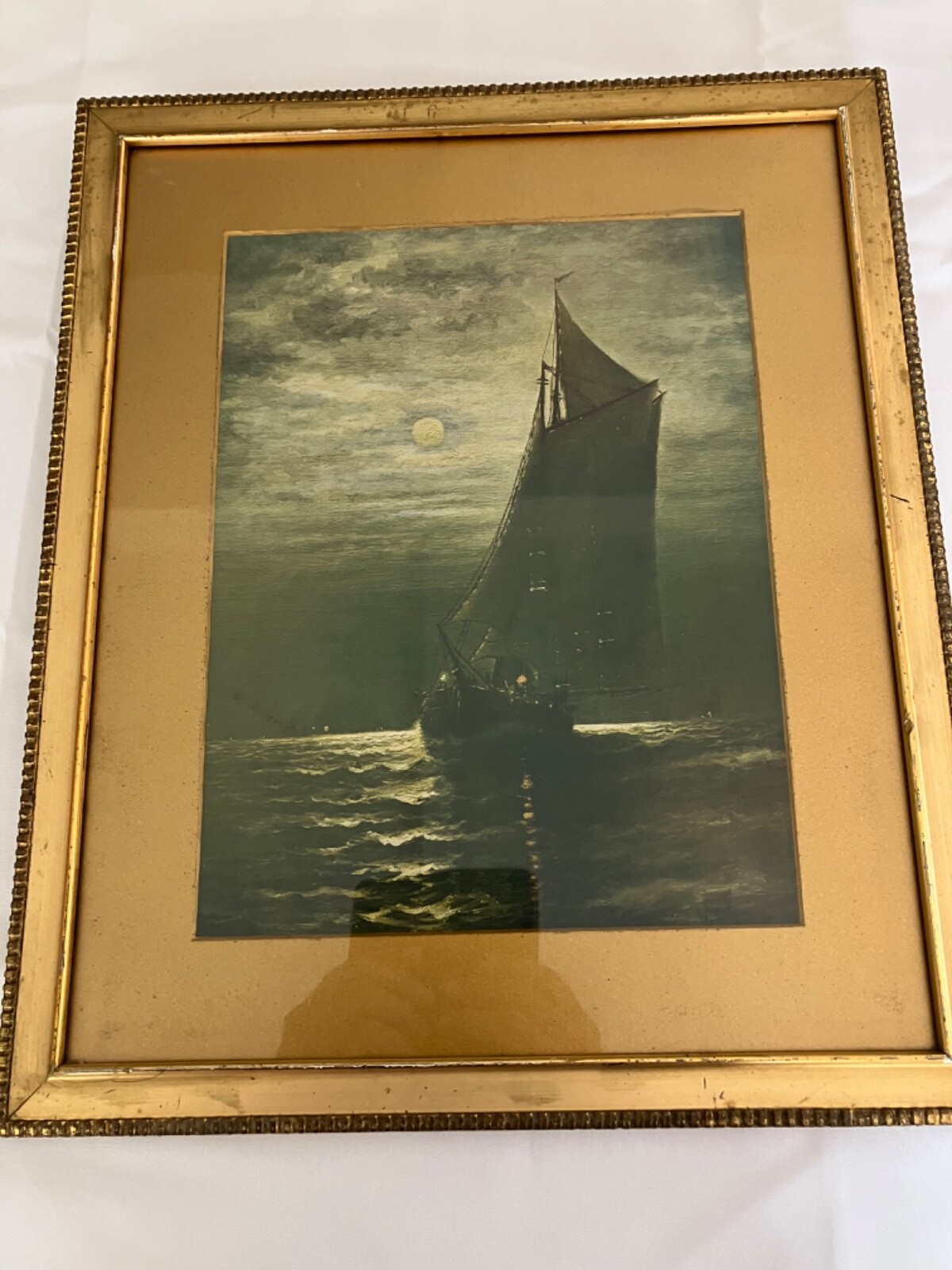 OTIS S. WEBER (1847-1910) ORIGINAL ANTIQUE BOAT PAINTING