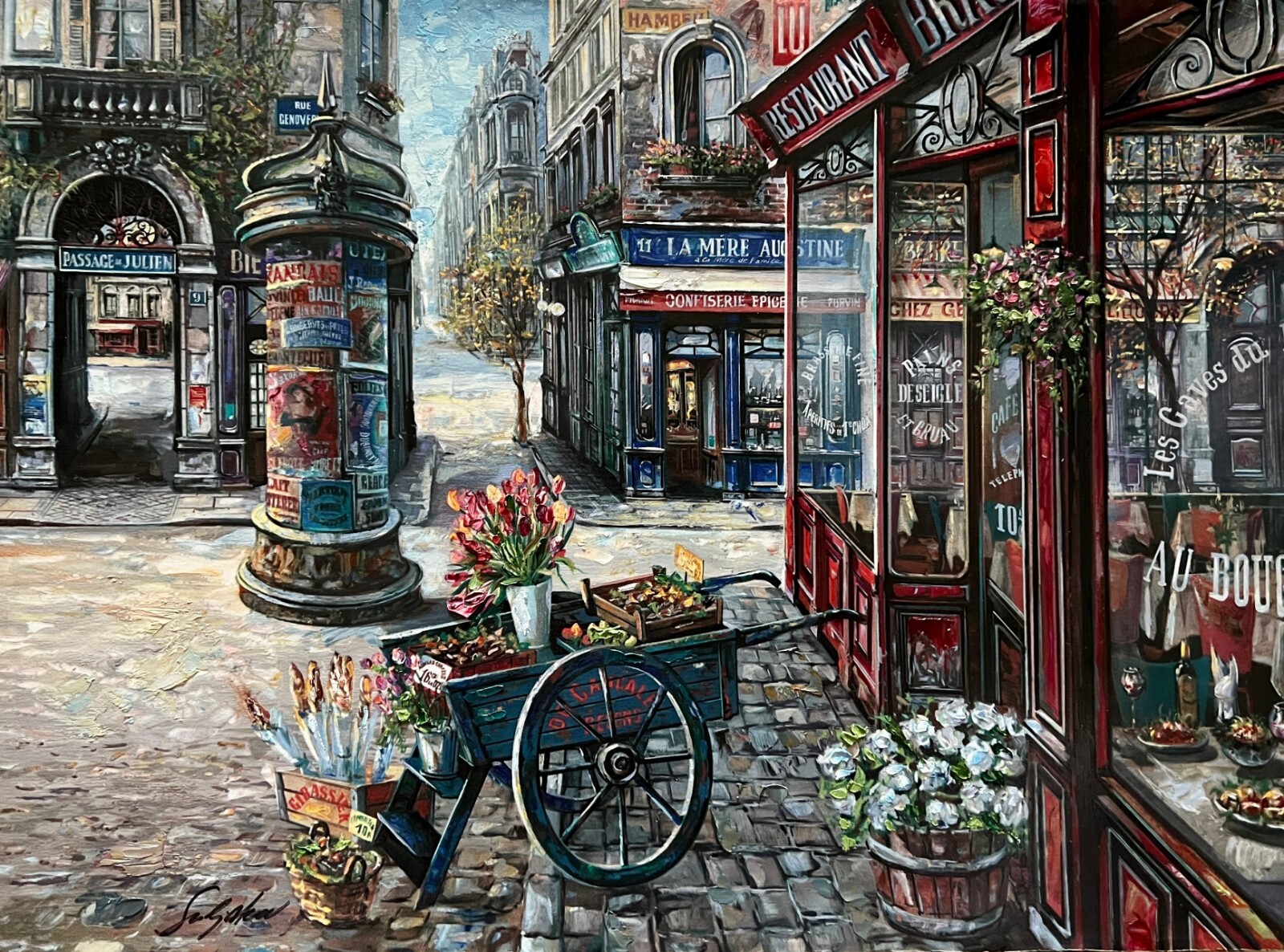 VADIK SULJAKOV – «PASSAGE DE JULIEN» 18″ x 24″ HE Serigraph A/P Canvas